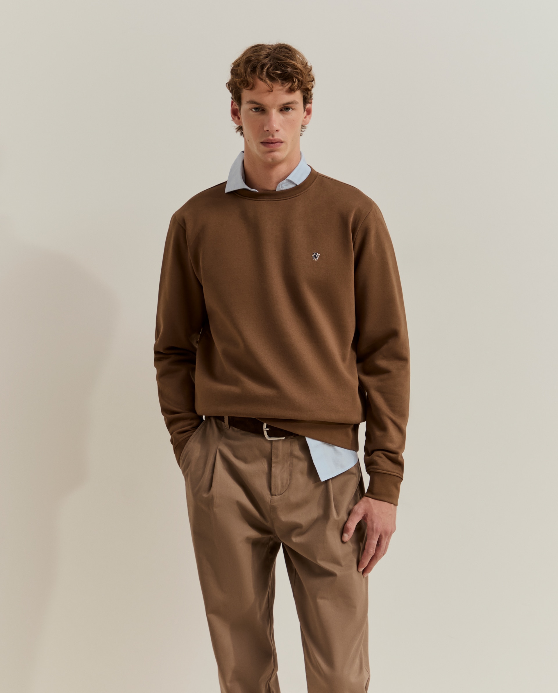 Imagen 0 de Sudadera de hombre básica en marrón Marrón