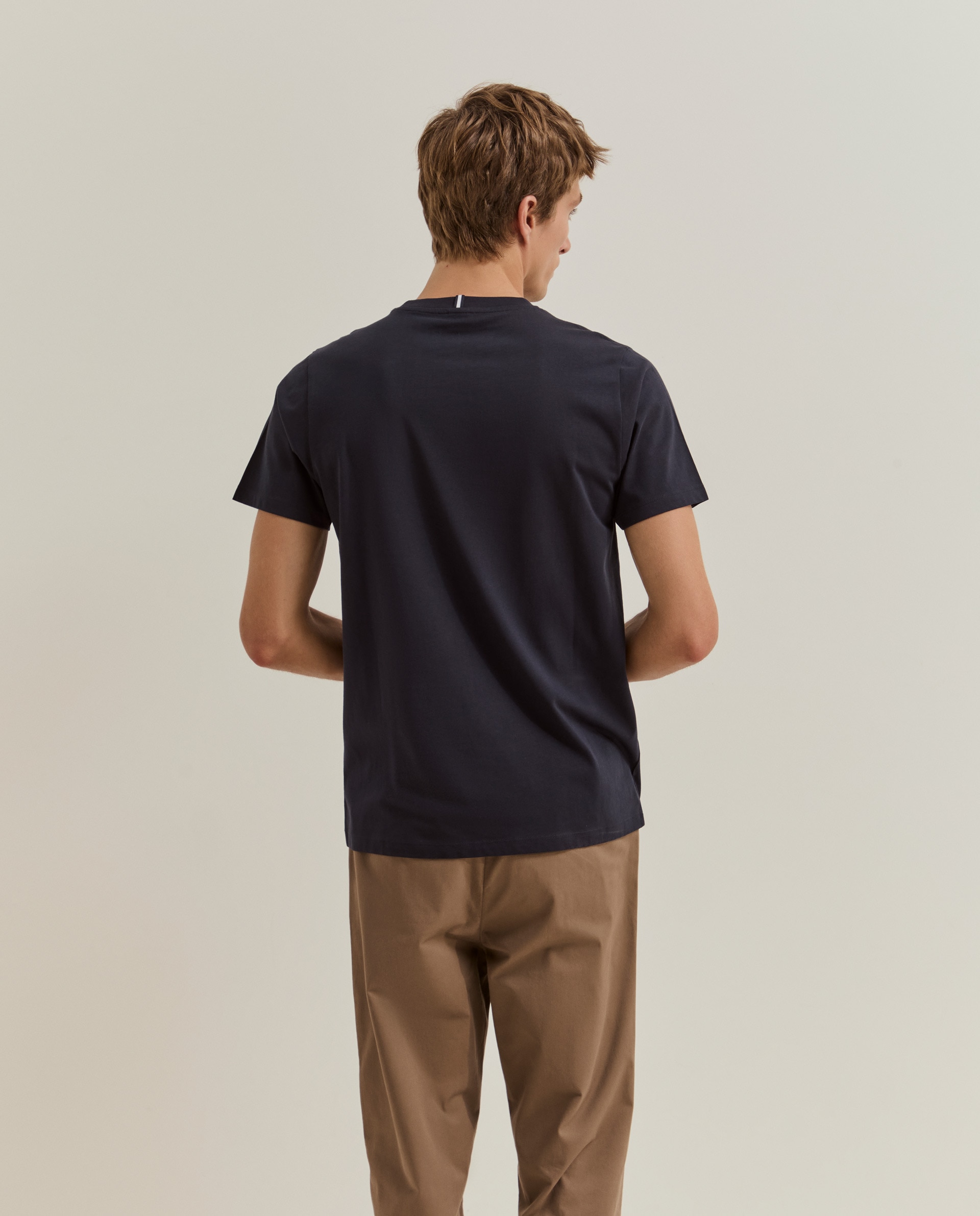 Camiseta de manga corta de hombre en algodón - Lion of Porches - Azul marino Azul marino-3
