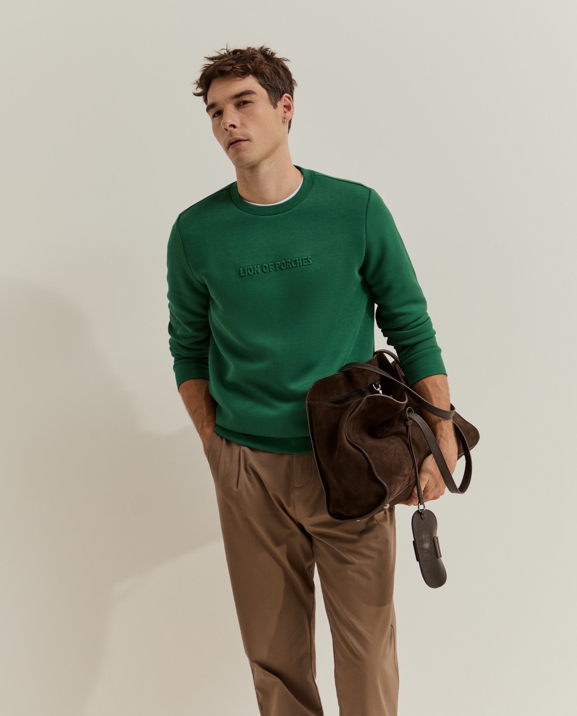 Imagen 0 de Sudadera de hombre con logo Verde