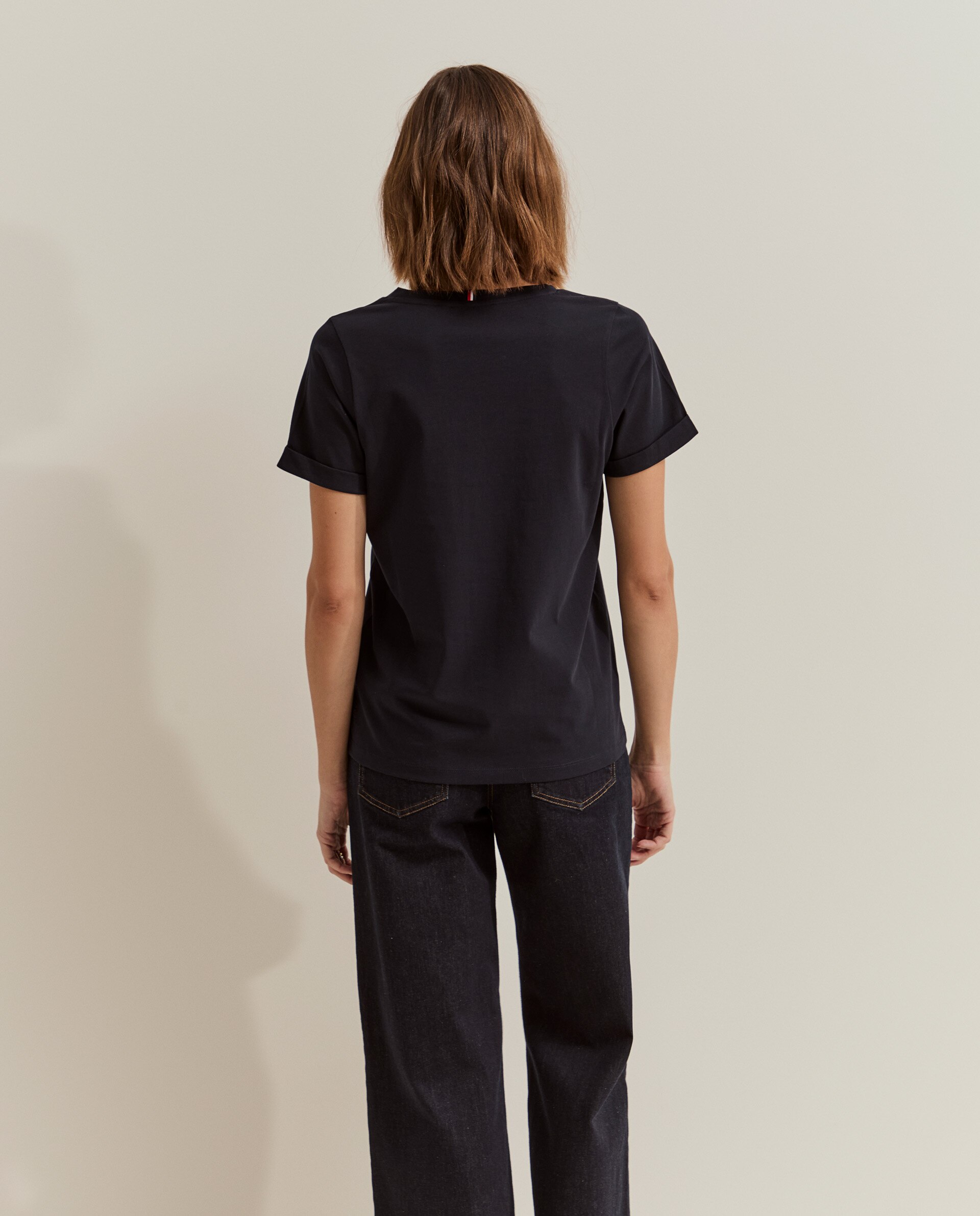 Camiseta básica de mujer de algodón - Lion of Porches - Azul marino Azul marino-3