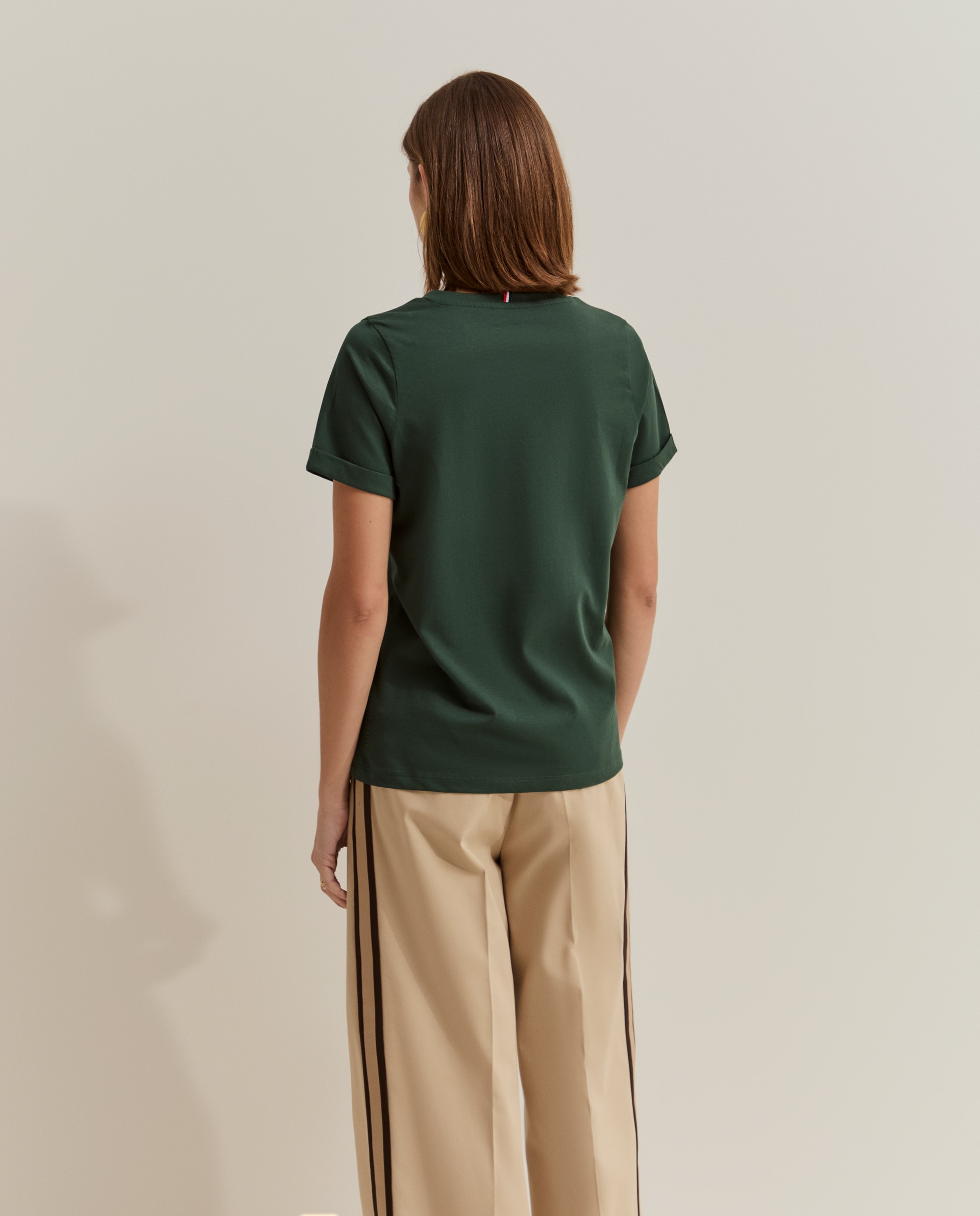 Camiseta básica de mujer de algodón - Lion of Porches - Verde oscuro Verde oscuro-3
