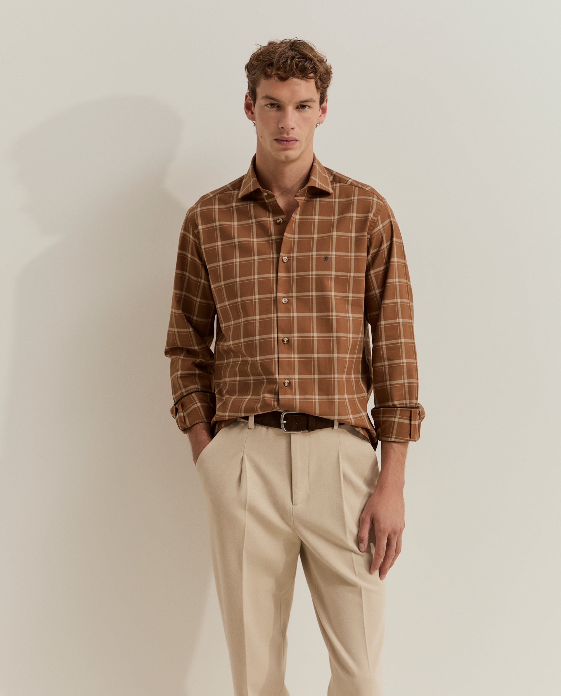 Camisa a cuadros de hombre de corte ajustado - Lion of Porches - Amarillo Amarillo-4
