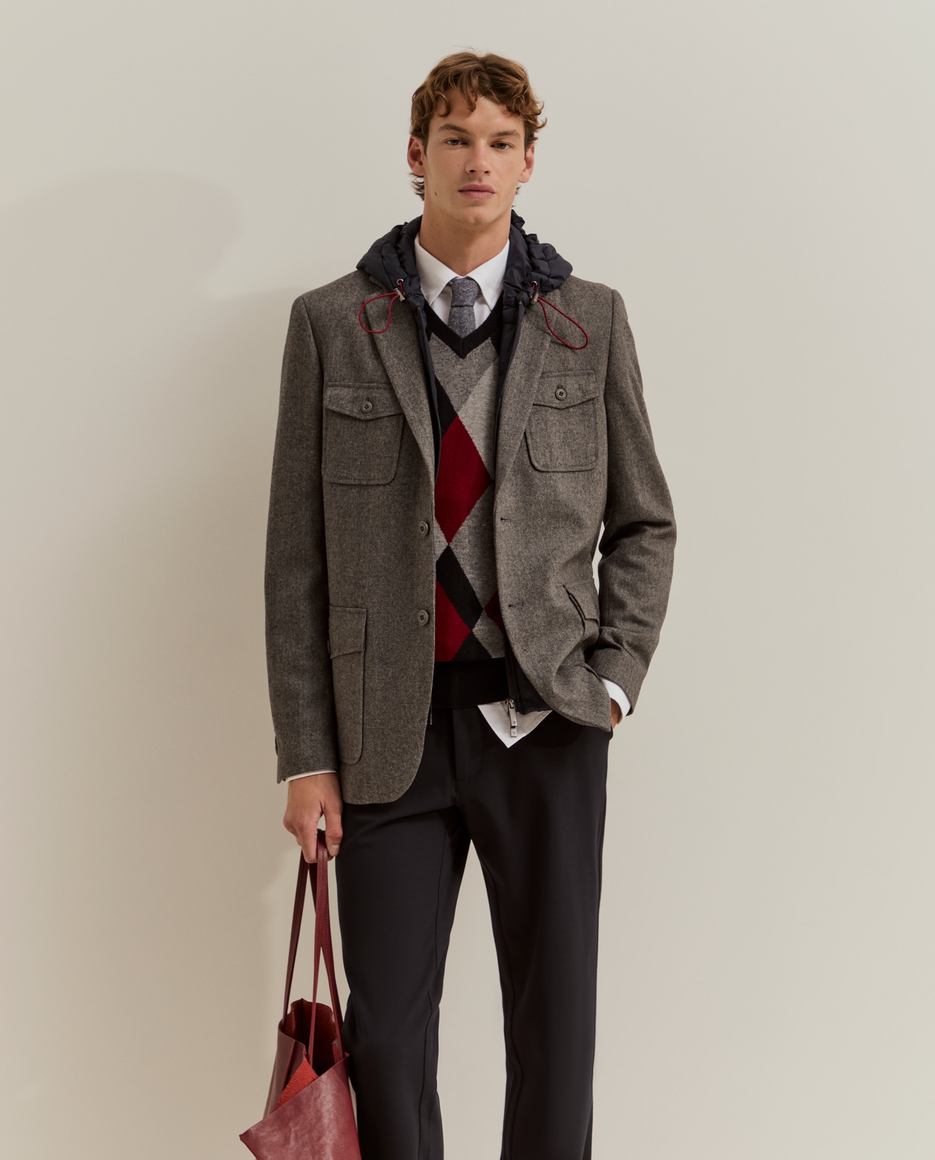 Imagen 0 de Blazer de hombre con capucha desmontable Gris