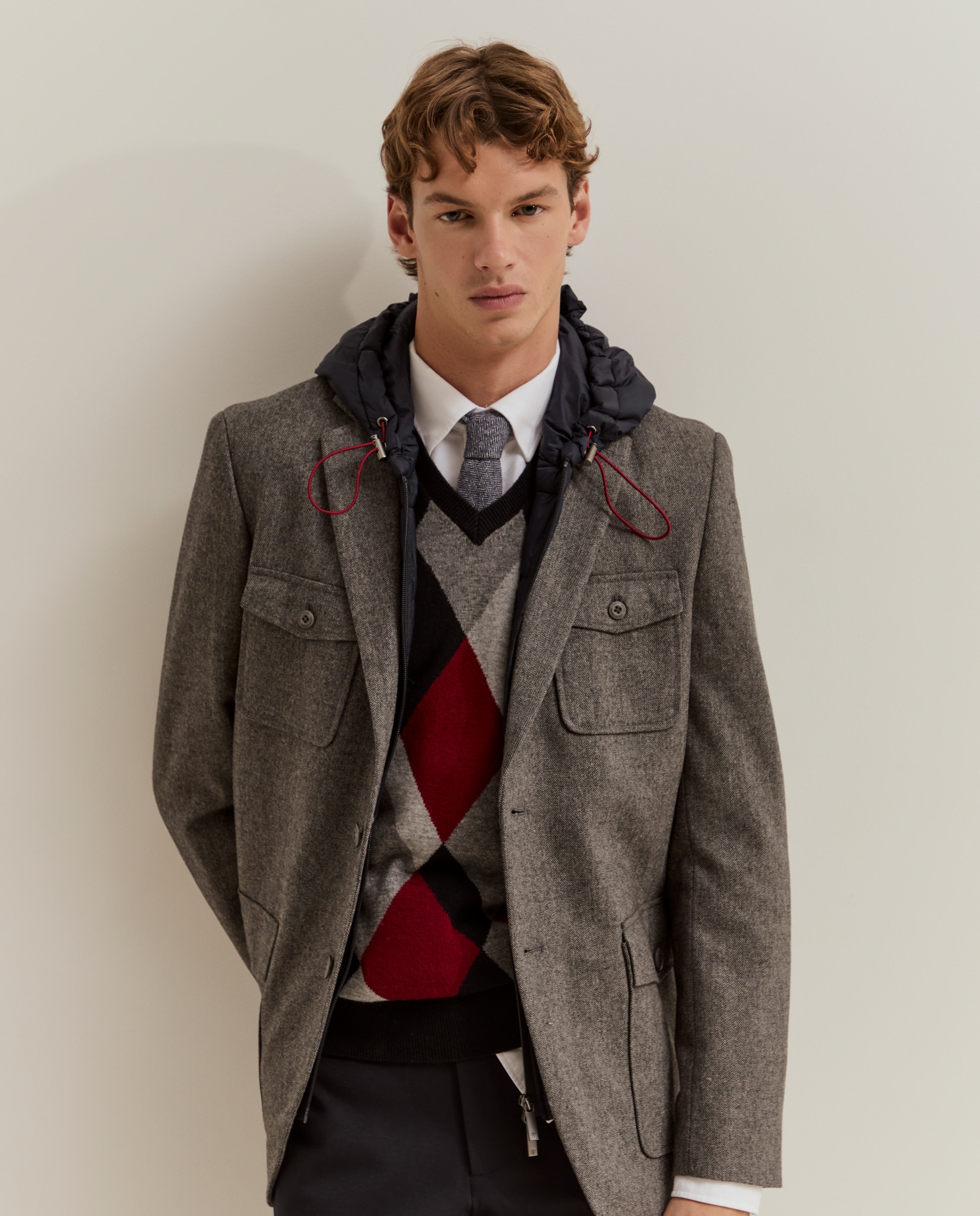 Blazer de hombre con capucha desmontable - Lion of Porches - Gris Gris-2