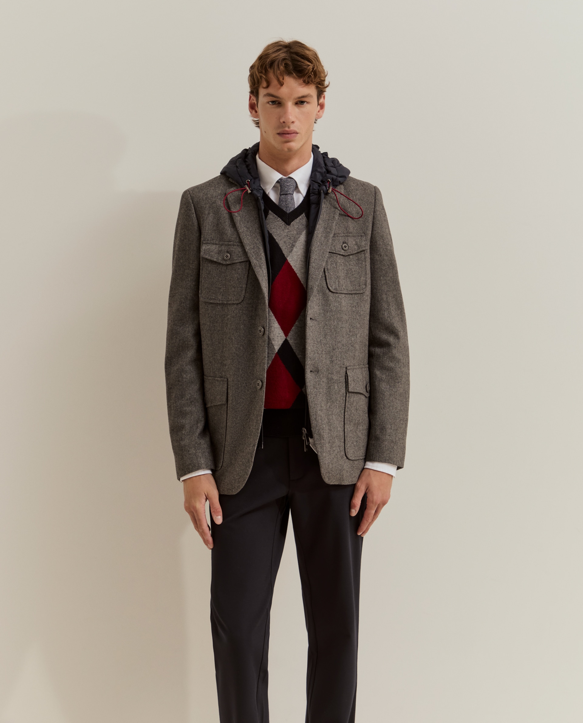 Blazer de hombre con capucha desmontable - Lion of Porches - Gris Gris-4