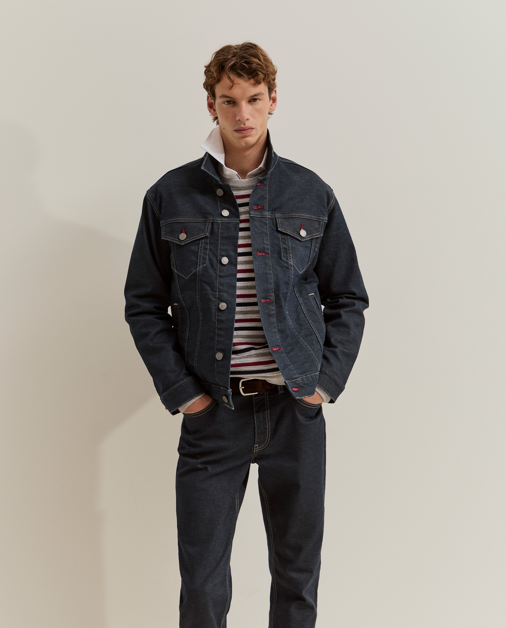 Imagen 2 de Chaqueta de hombre vaquera con bolsillos y botones - Lion of Porches - Azul marino Azul marino