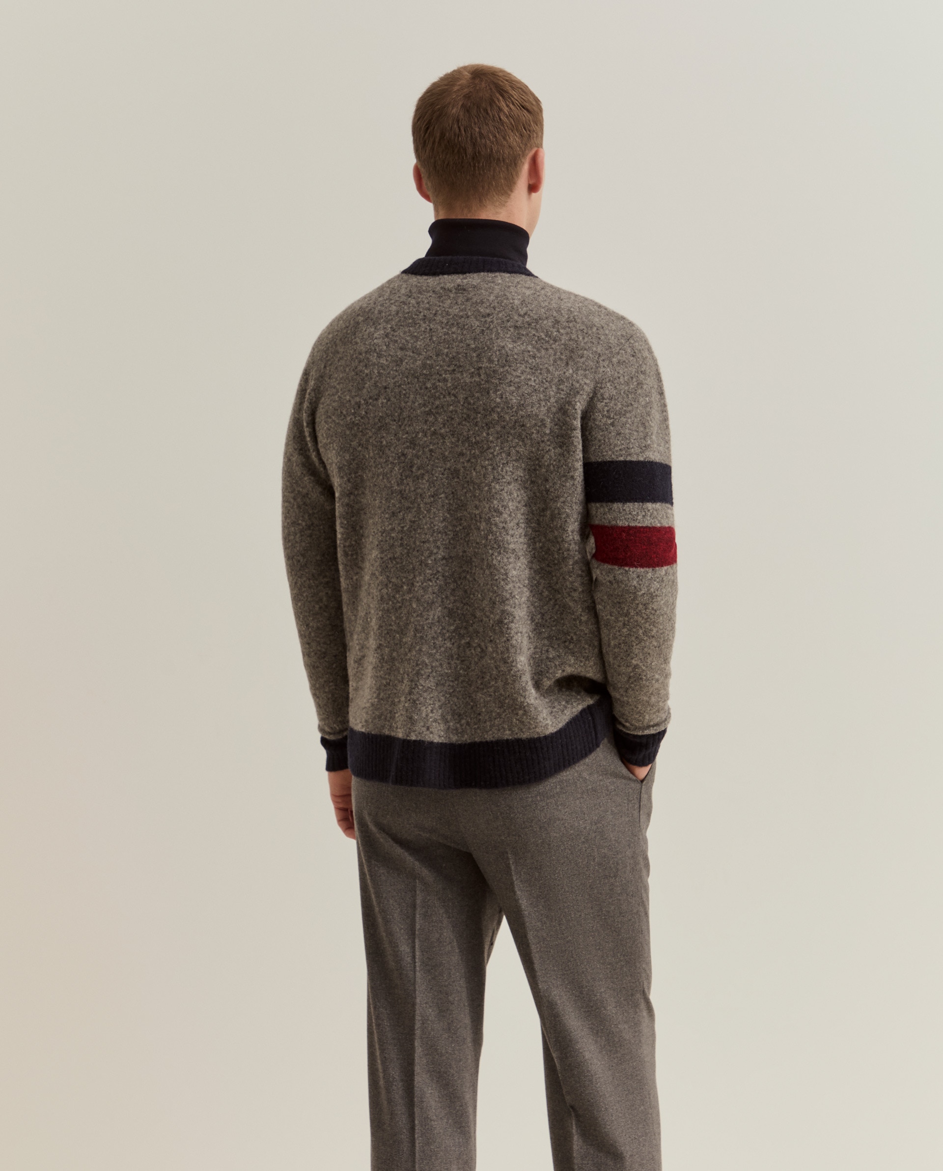 Cárdigan de hombre en lana - Lion of Porches - Gris Gris-3