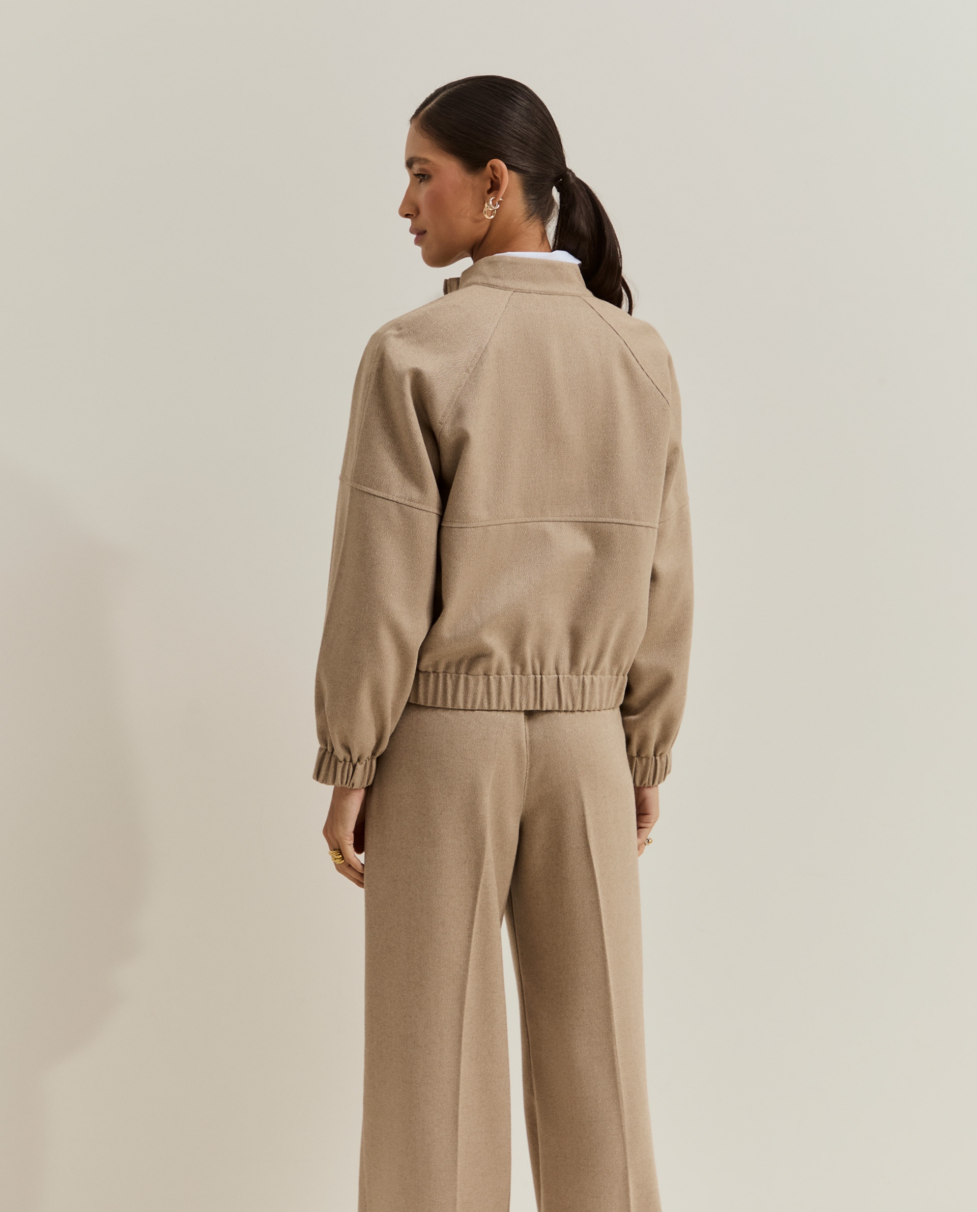 Chaqueta de mujer corta y oversize - Lion of Porches - Beige Beige-3