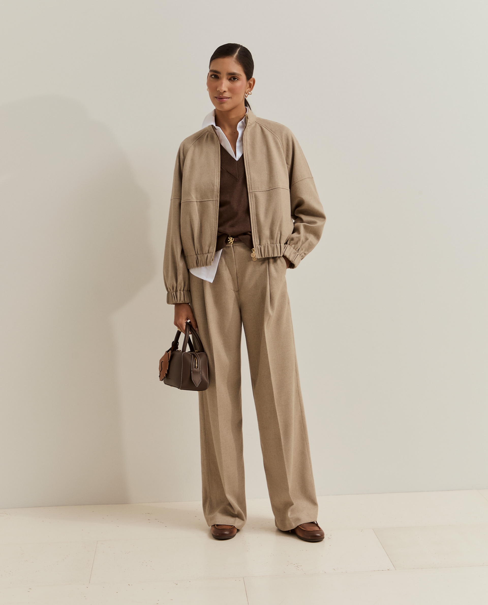 Chaqueta de mujer corta y oversize - Lion of Porches - Beige Beige-4