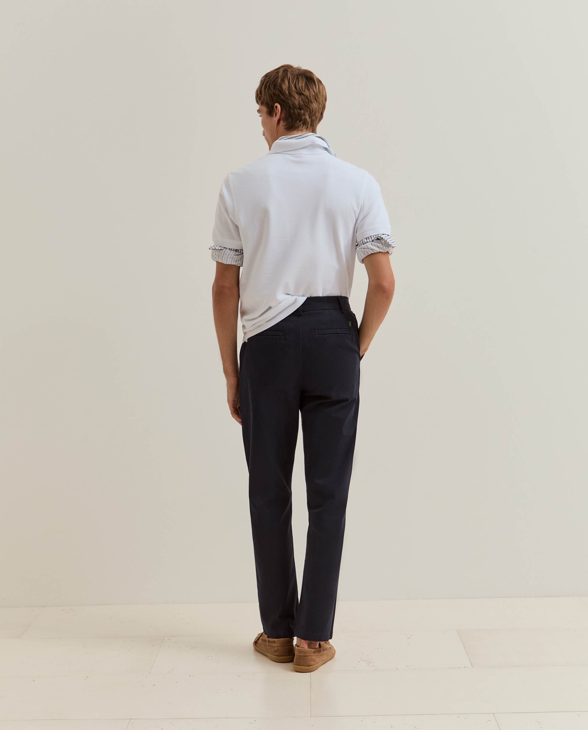 Pantalones chinos de hombre de corte regular fit en algodón - Lion of Porches - Azul marino Azul marino-3