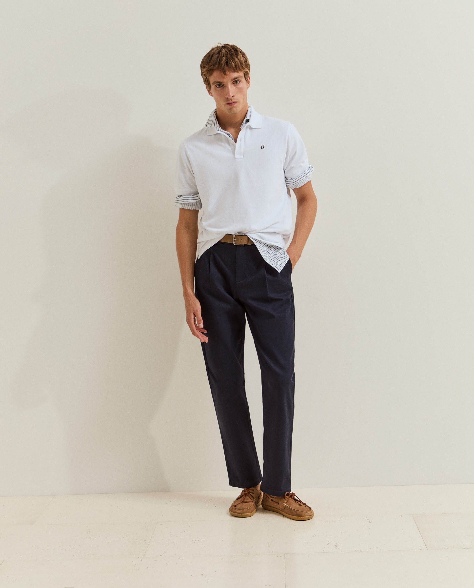 Pantalones chinos de hombre de corte regular fit en algodón - Lion of Porches - Azul marino Azul marino-4