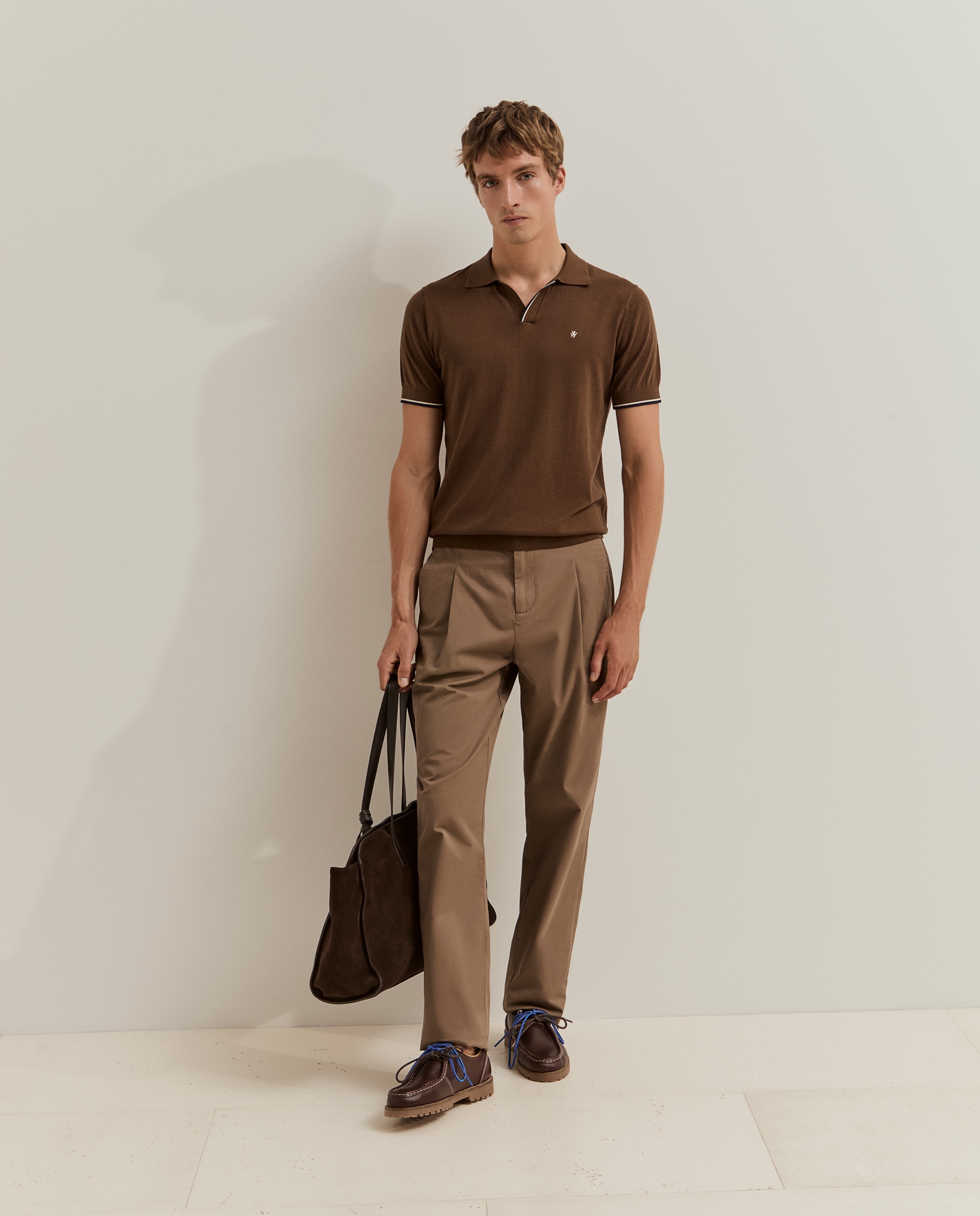 Pantalones chinos de hombre de corte regular fit en algodón - Lion of Porches - Beige Beige-1