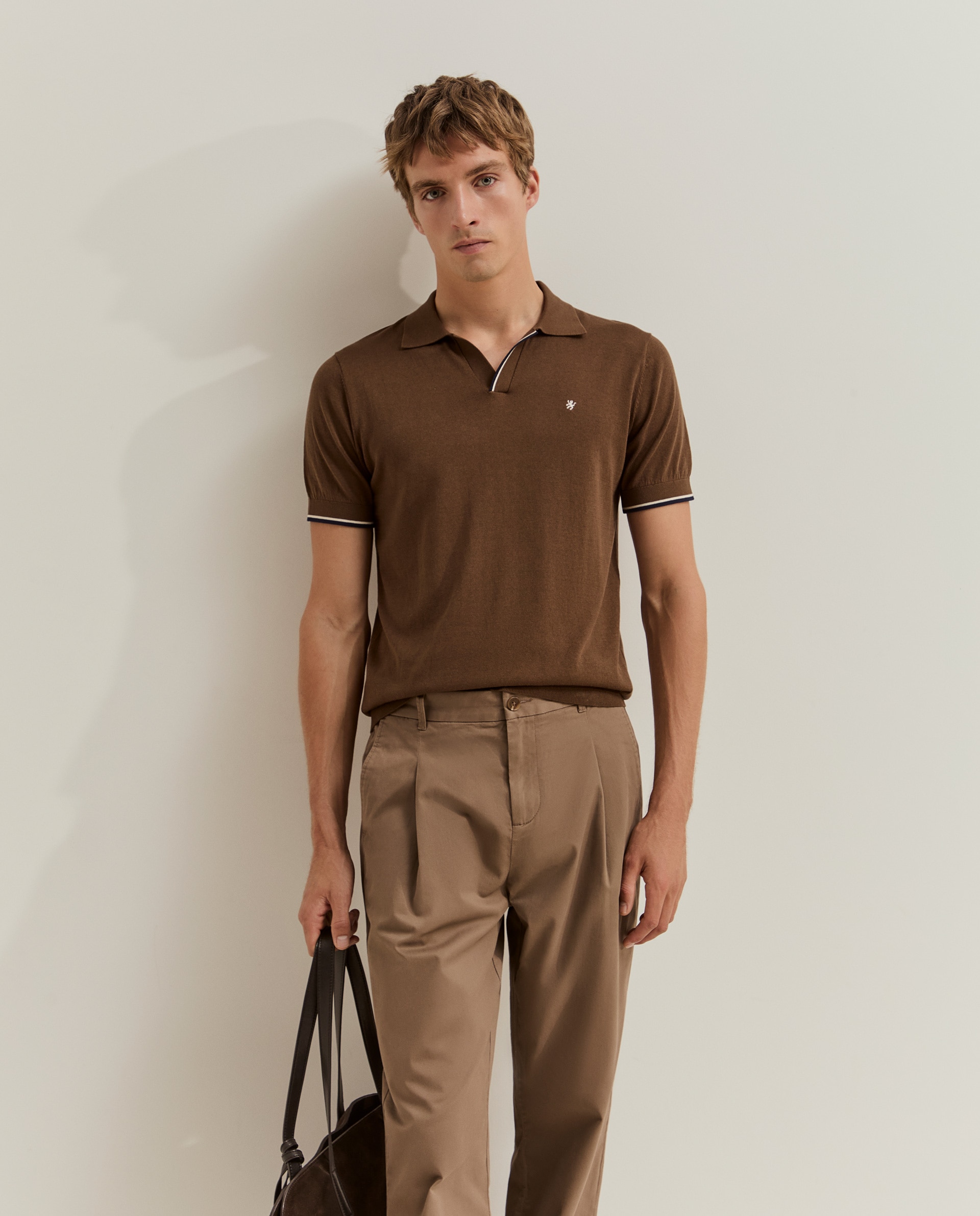 Pantalones chinos de hombre de corte regular fit en algodón - Lion of Porches - Beige Beige-2