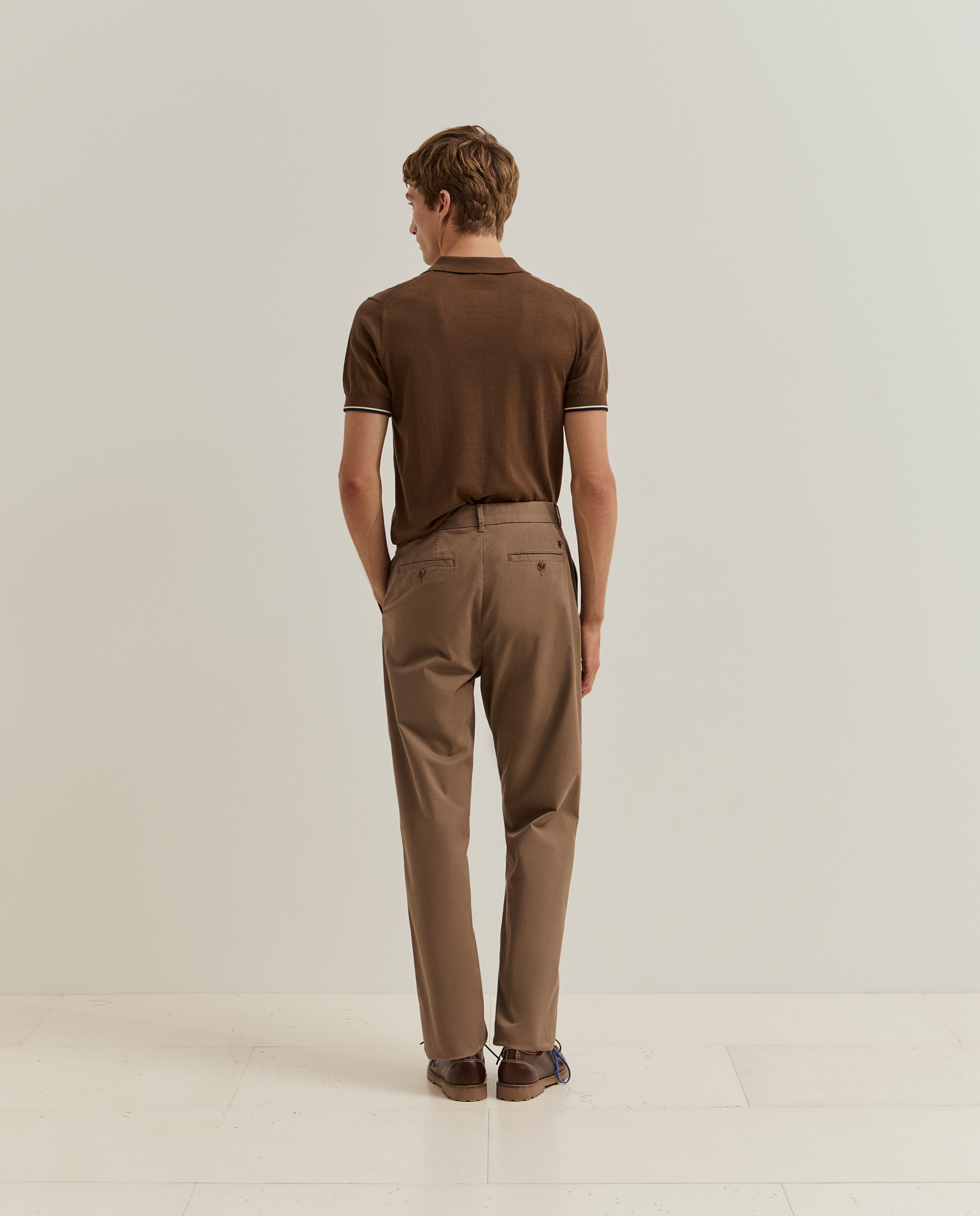 Pantalones chinos de hombre de corte regular fit en algodón - Lion of Porches - Beige Beige-3