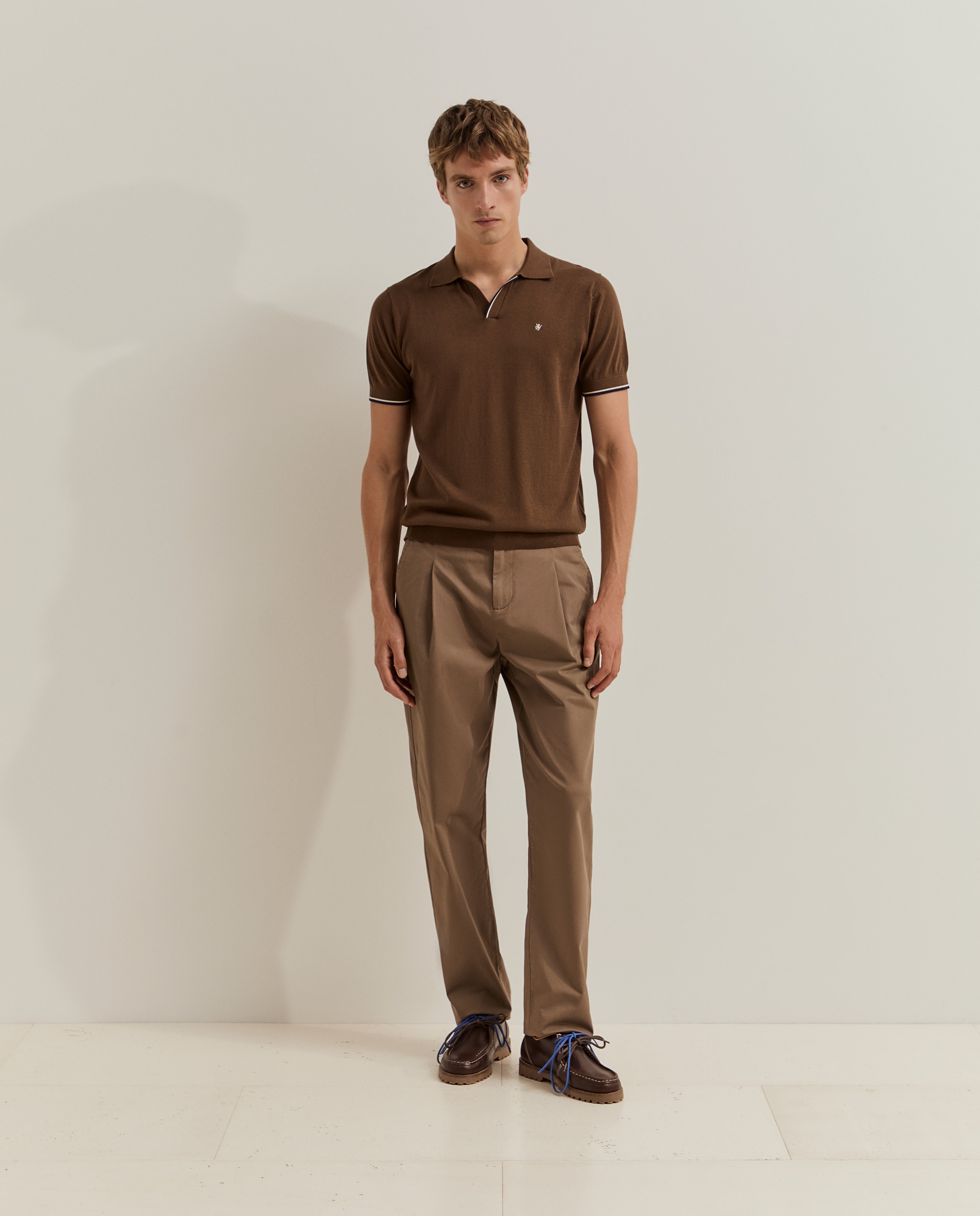 Pantalones chinos de hombre de corte regular fit en algodón - Lion of Porches - Beige Beige-4