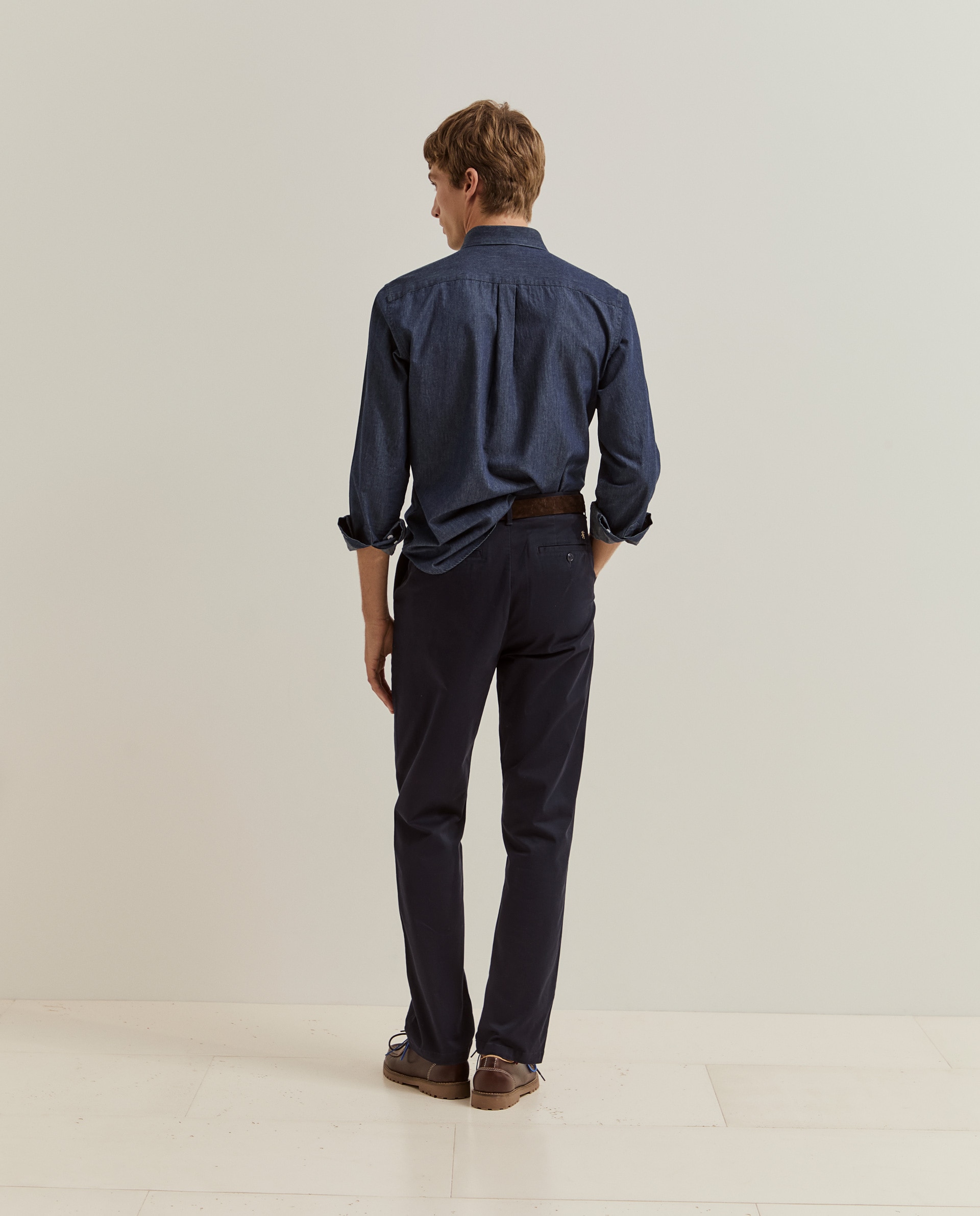 Pantalones chinos de hombre de corte regular fit en algodón - Lion of Porches - Azul marino Azul marino-3