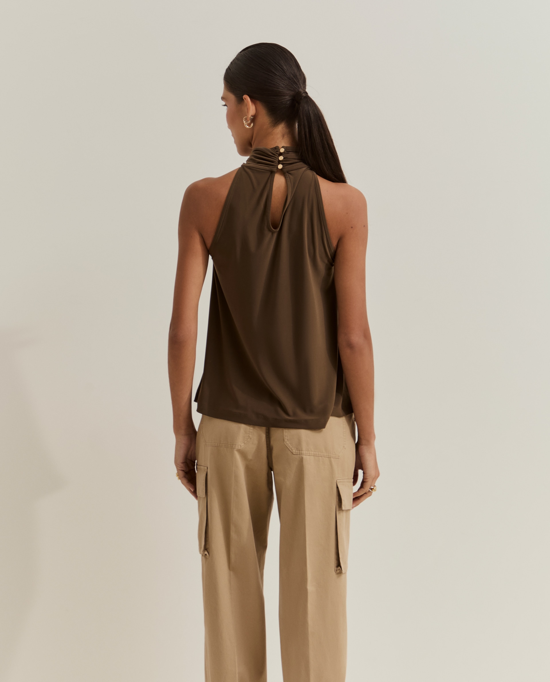 Imagen 3 de Top halter de punto - Lion of Porches - Marrón Marrón