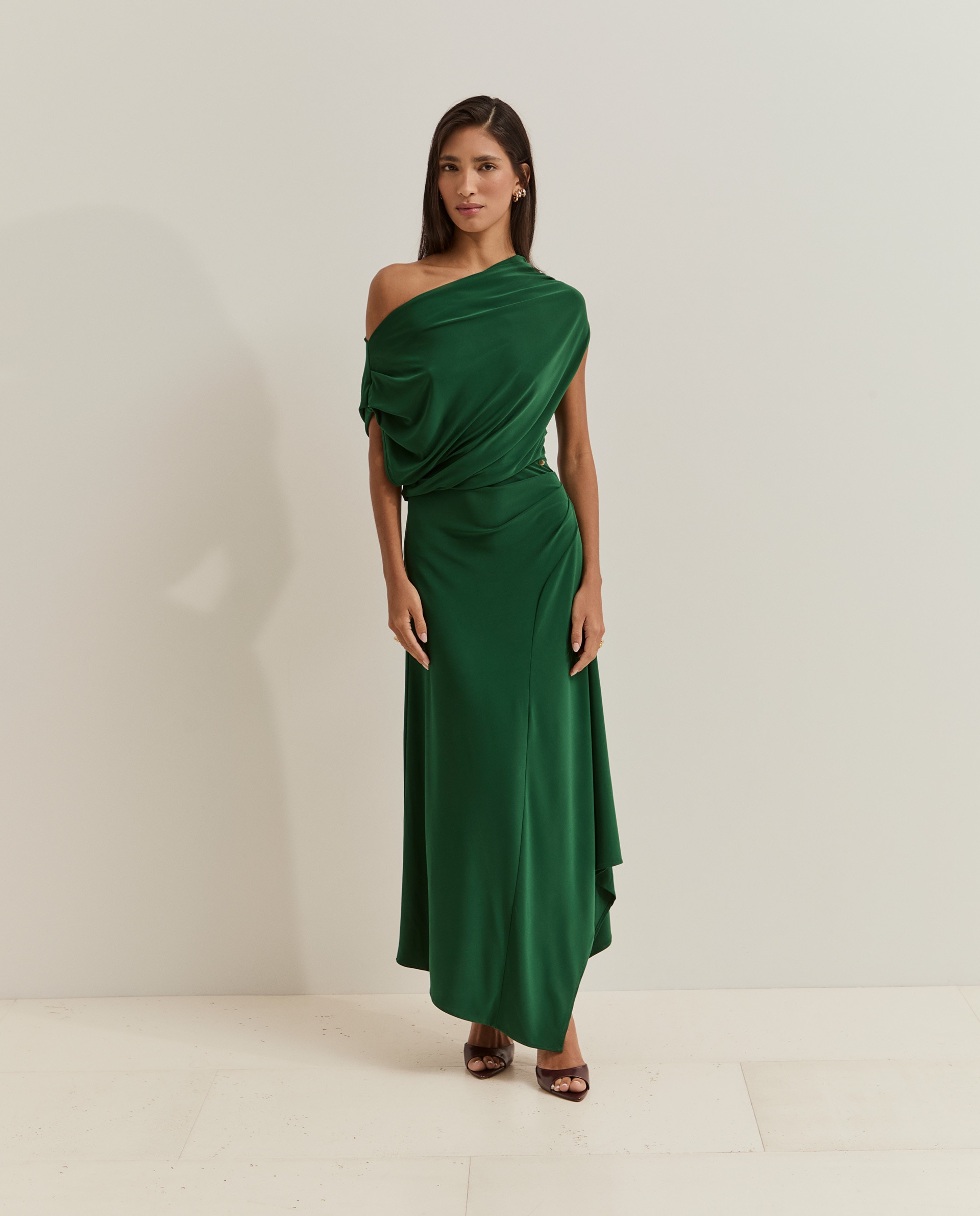 Vestido de punto asimétrico - Lion of Porches - Verde Verde-4