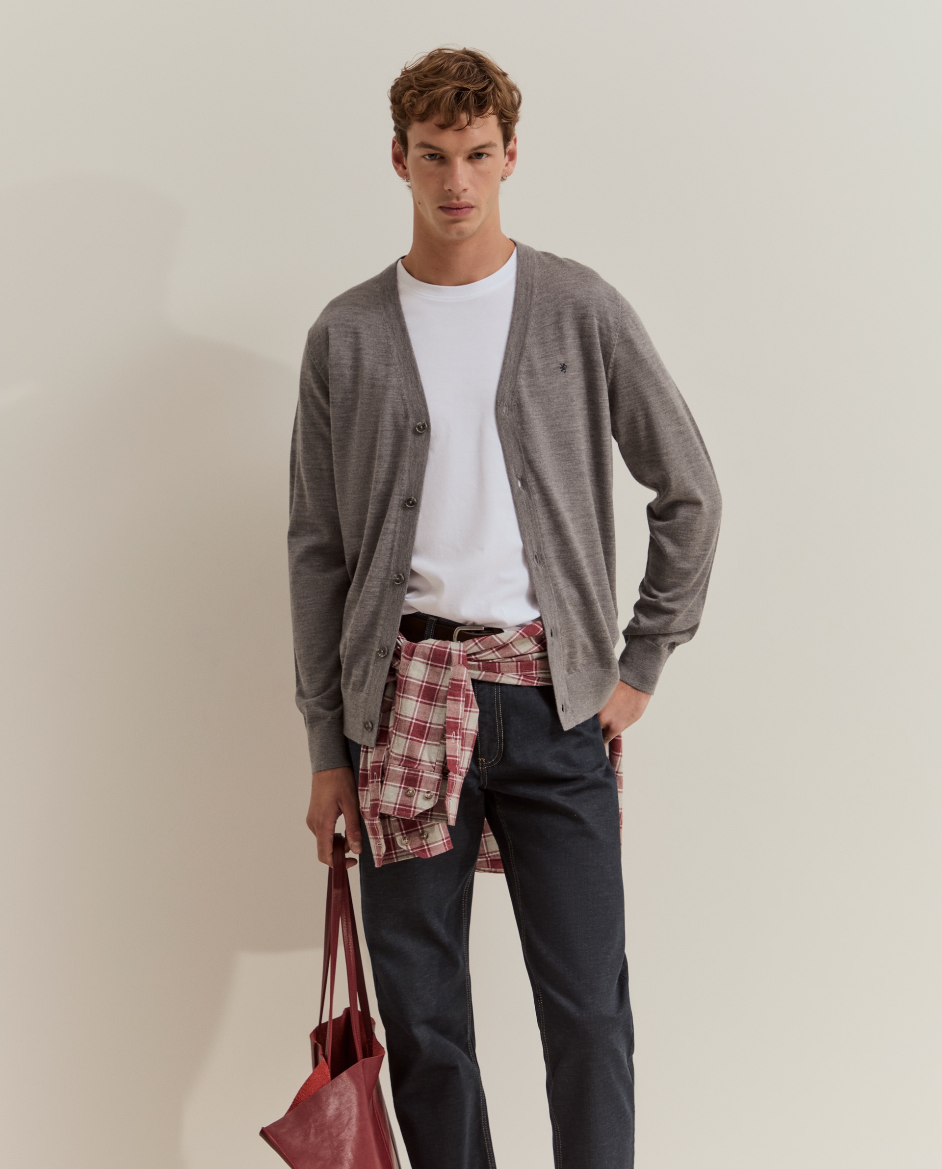 Cárdigan de hombre en lana - Lion of Porches - Gris Gris-1