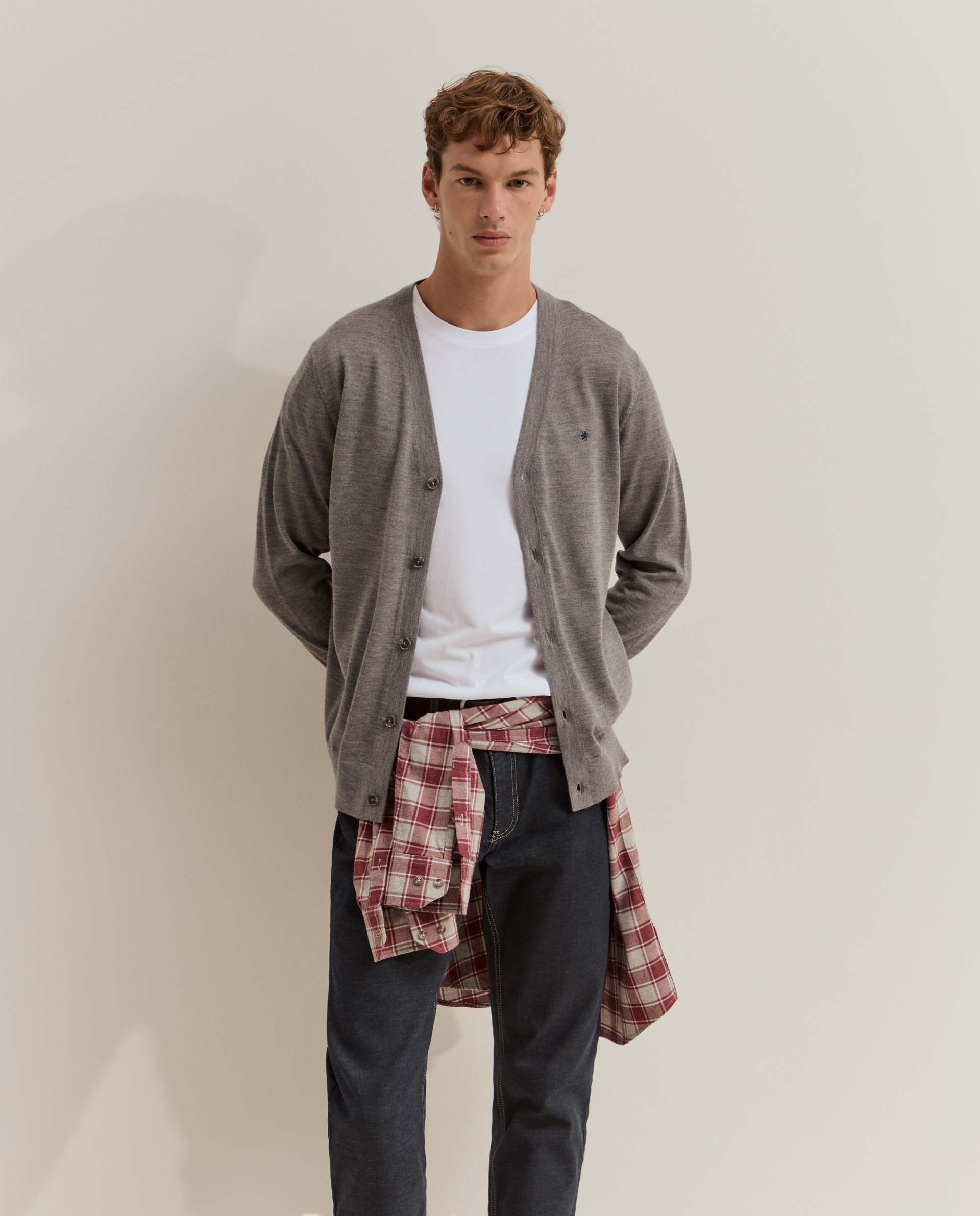 Cárdigan de hombre en lana - Lion of Porches - Gris Gris-4