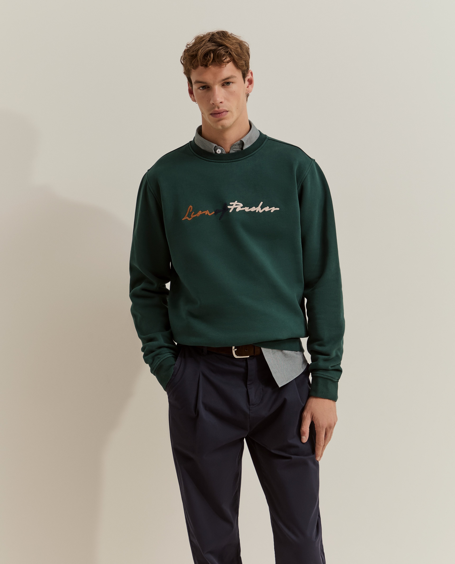 Sudadera de hombre con logo - Lion of Porches - Verde oscuro Verde oscuro-2