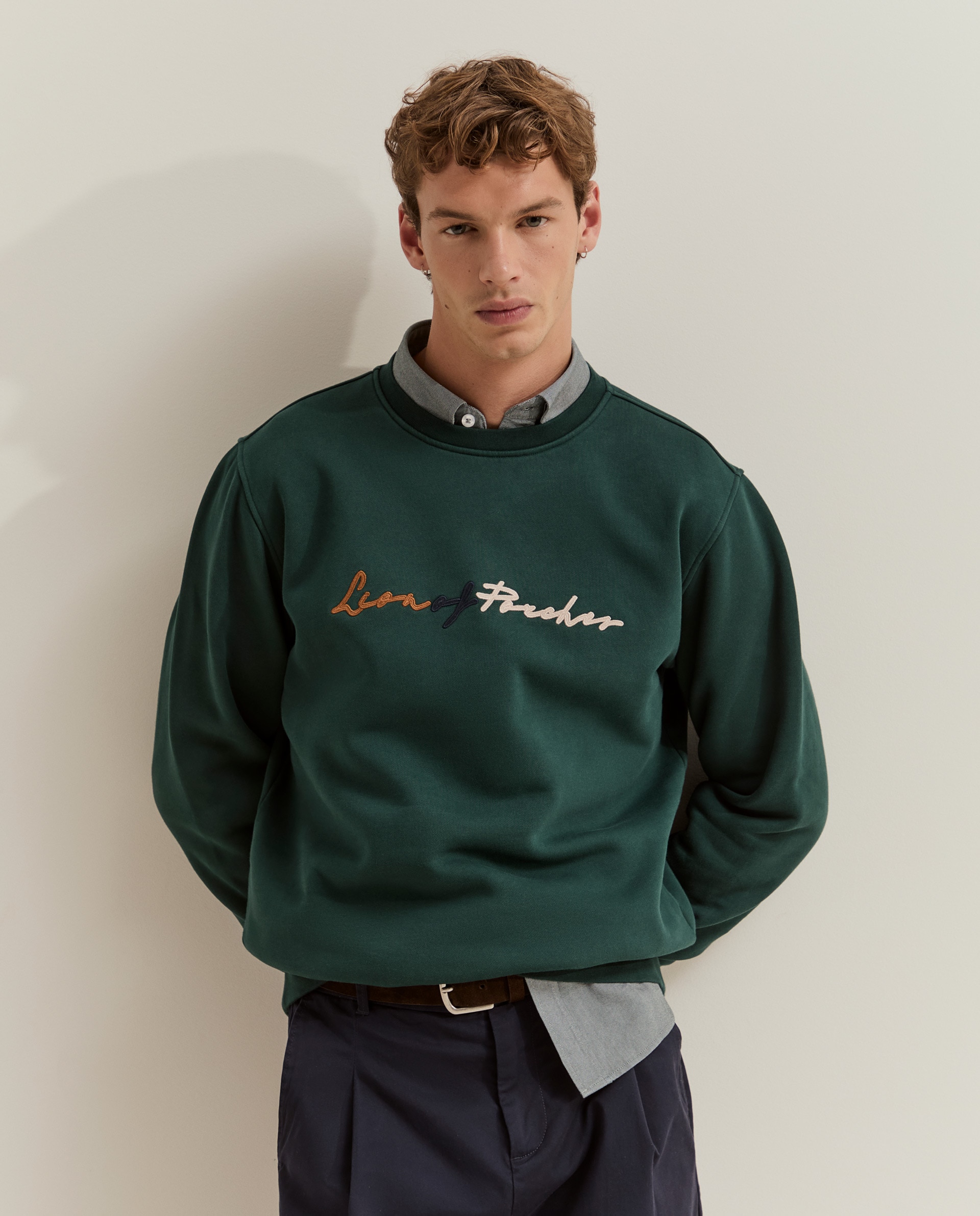 Sudadera de hombre con logo - Lion of Porches - Verde oscuro Verde oscuro-4