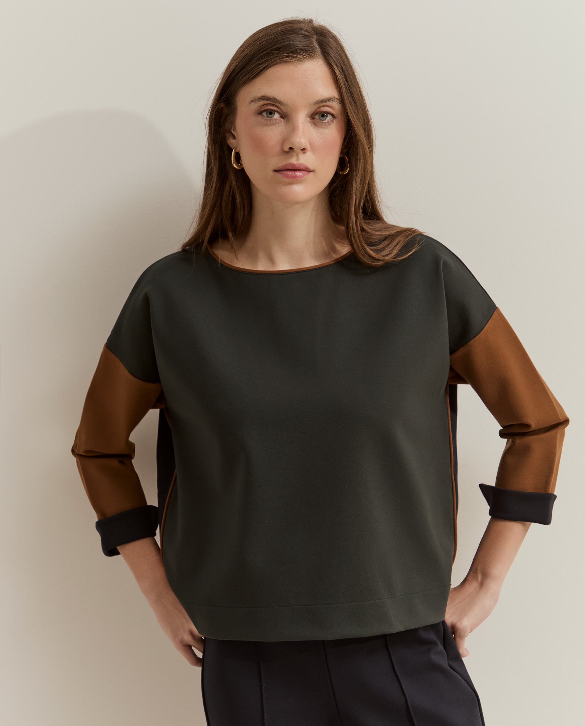 Jersey de mujer con bloques de color - Lion of Porches - Verde oscuro Verde oscuro-2