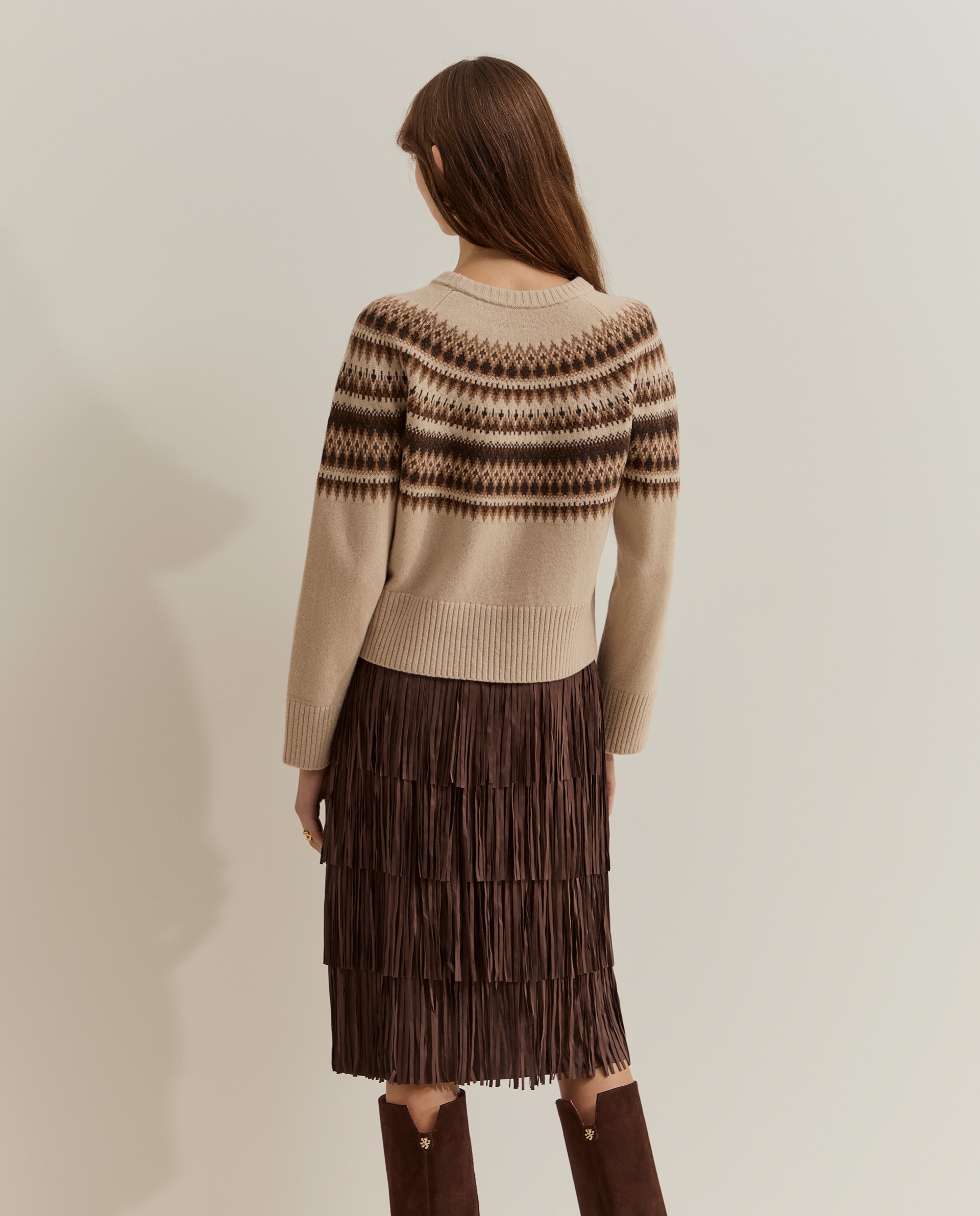 Jersey de mujer con lana - Lion of Porches - Beige Beige-3