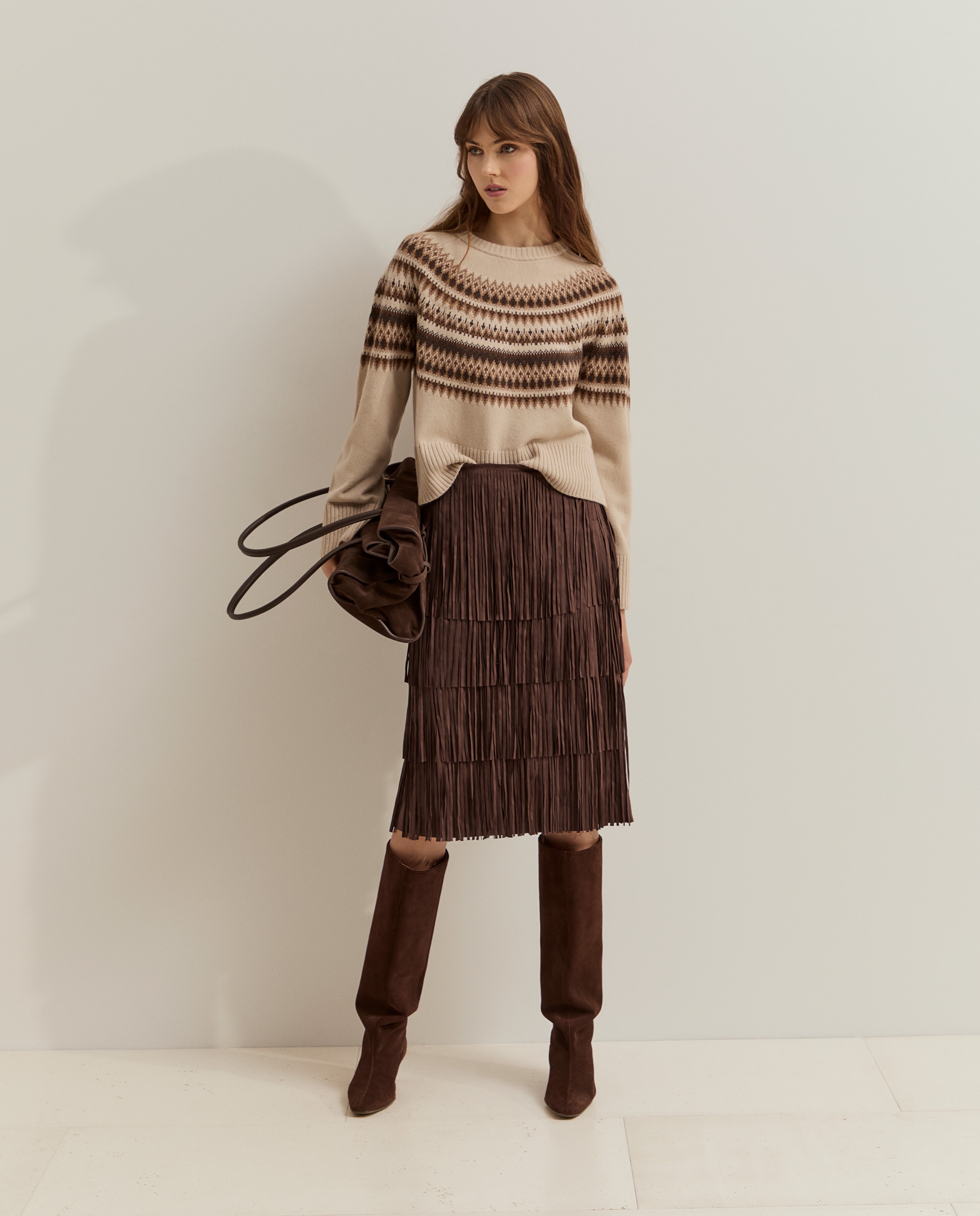 Jersey de mujer con lana - Lion of Porches - Beige Beige-4