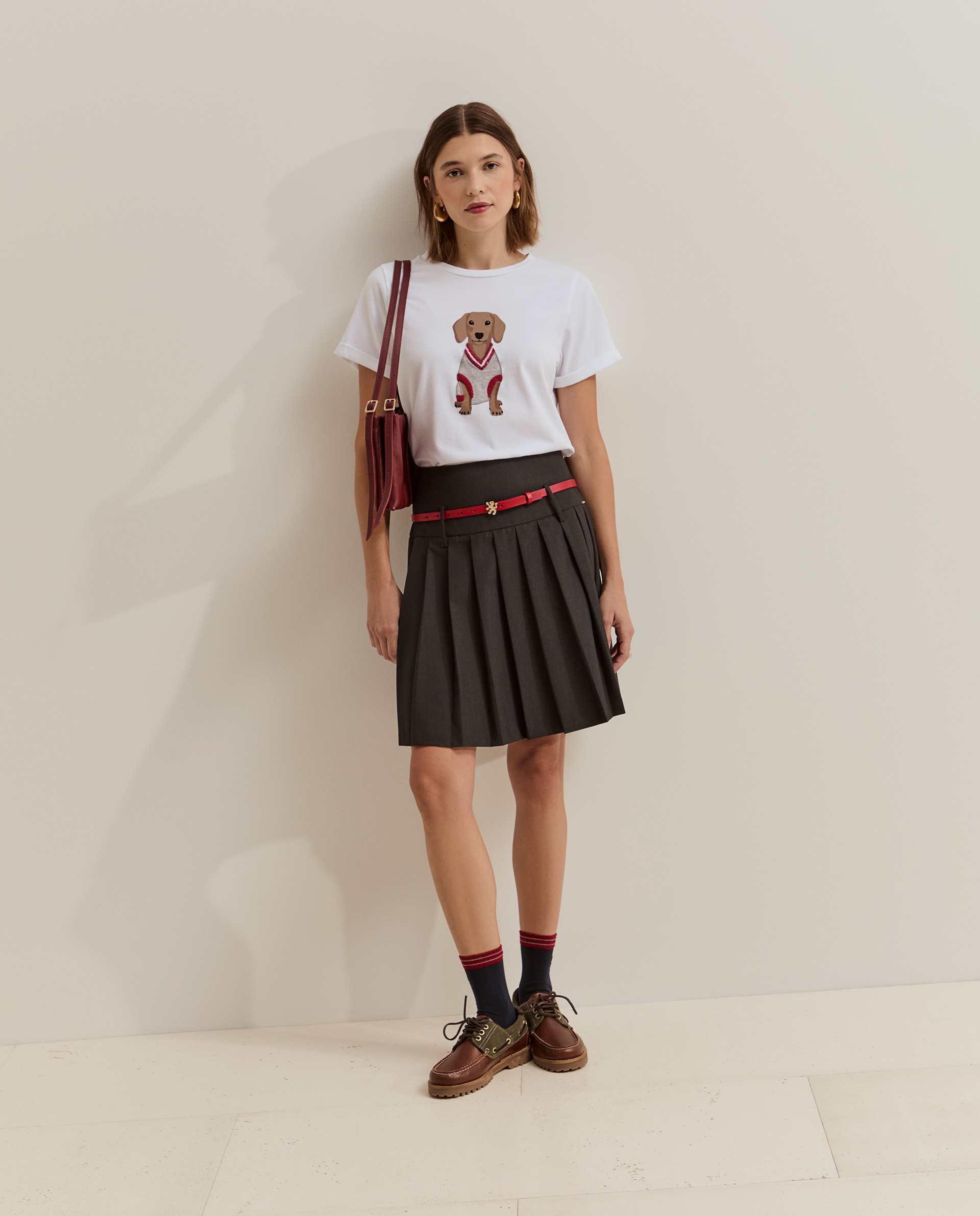 Camiseta de mujer en algodón con estampado - Lion of Porches - Blanco Blanco-1
