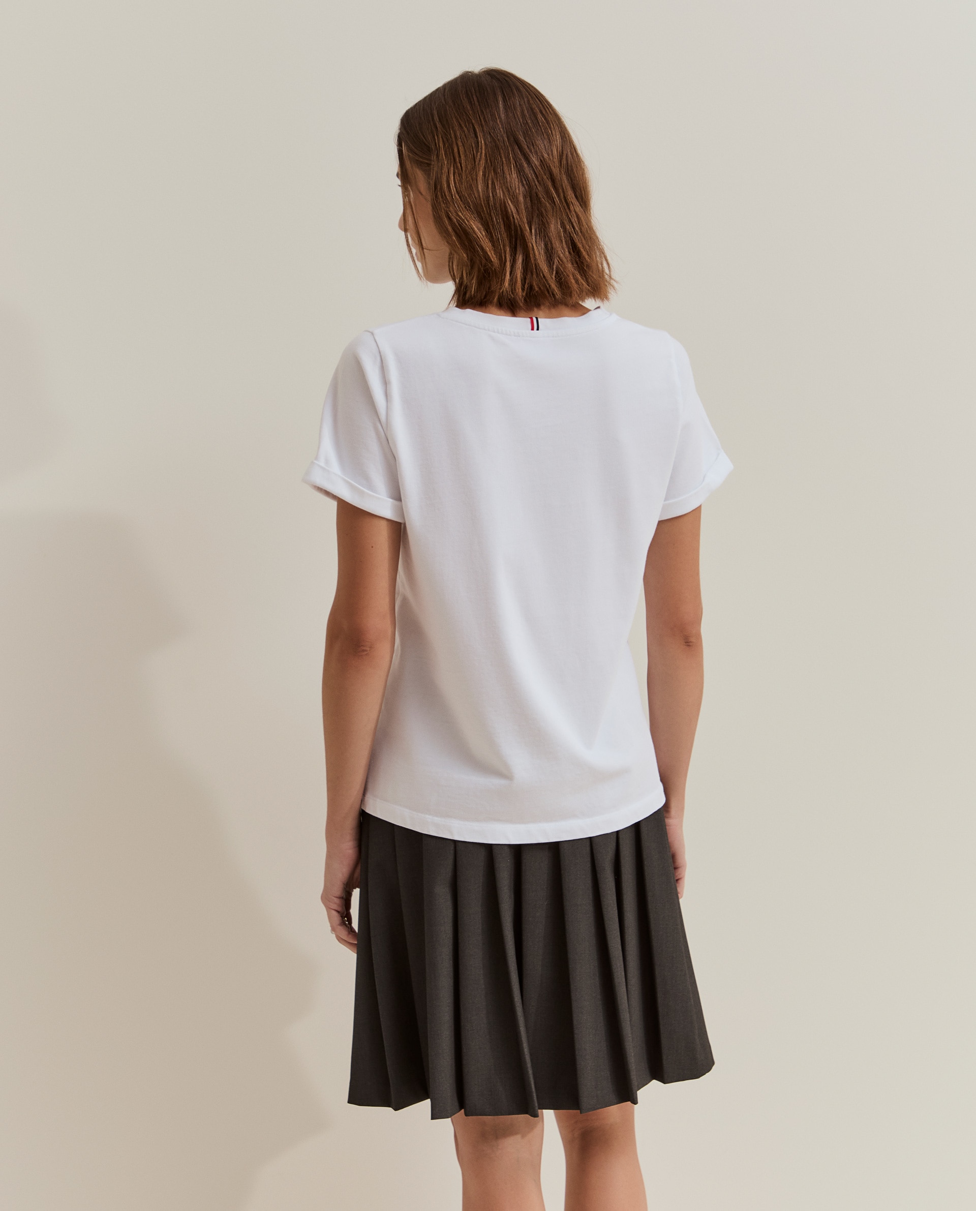 Camiseta de mujer en algodón con estampado - Lion of Porches - Blanco Blanco-3