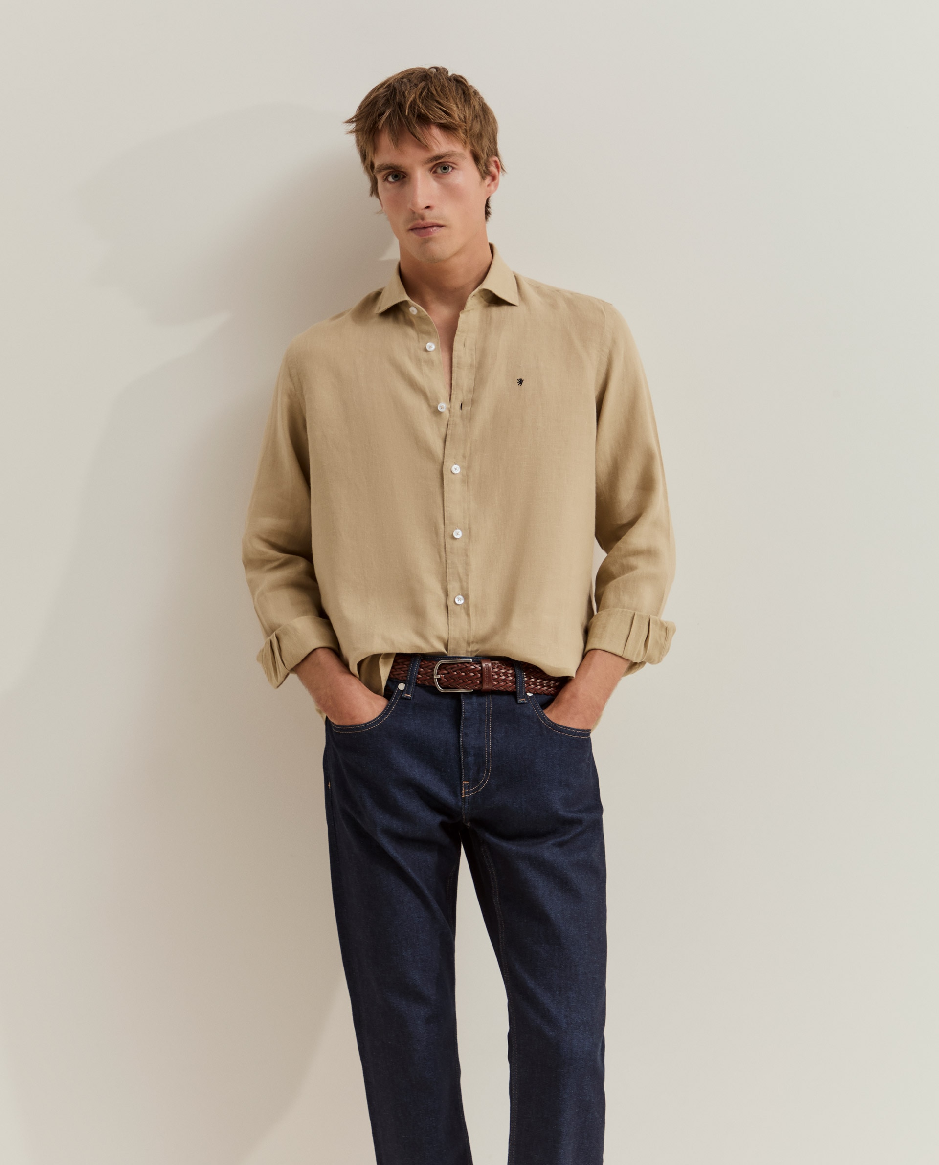 Imagen 2 de Vaqueros de hombre con corte regular y lavado oscuro - Lion of Porches - Azul marino Azul marino