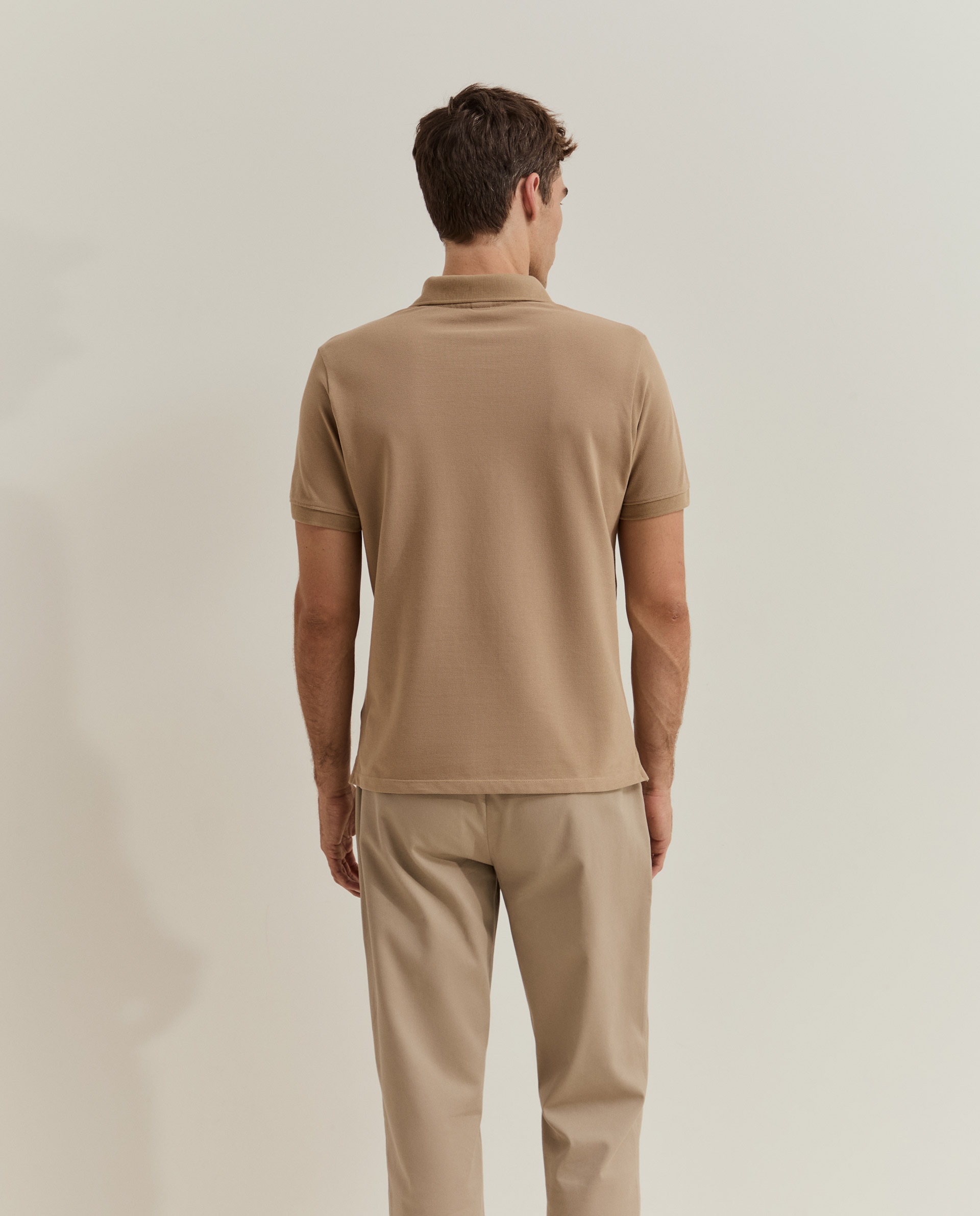 Polo de manga corta de hombre en algodón - Lion of Porches - Beige Beige-3