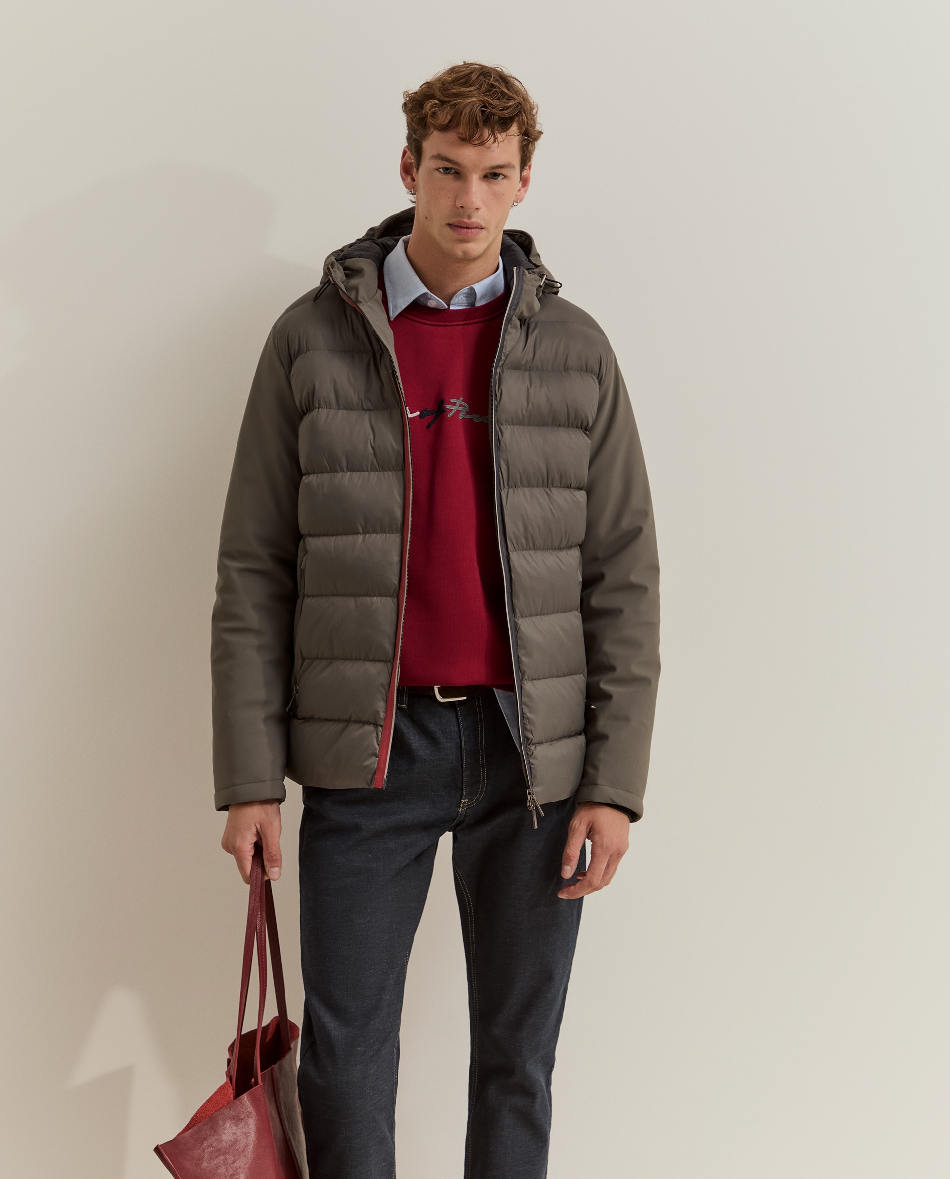 Imagen 1 de Chaqueta de hombre acolchada con capucha Gris
