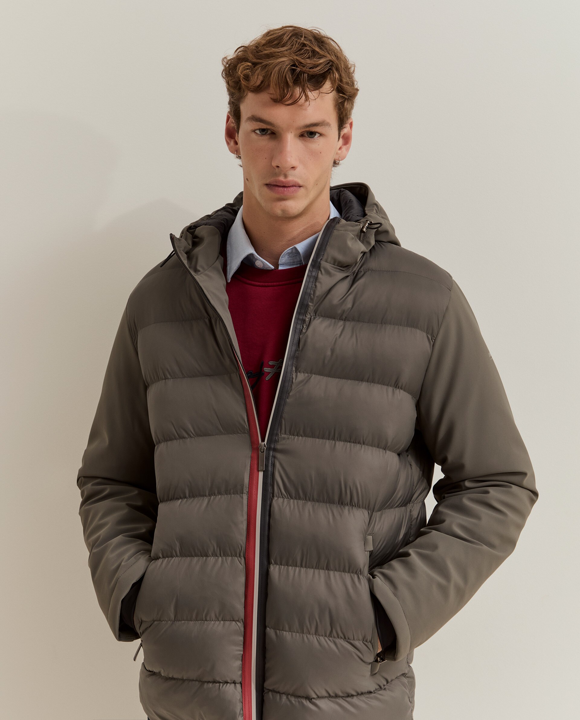 Imagen 2 de Chaqueta de hombre acolchada con capucha - Lion of Porches - Gris Gris
