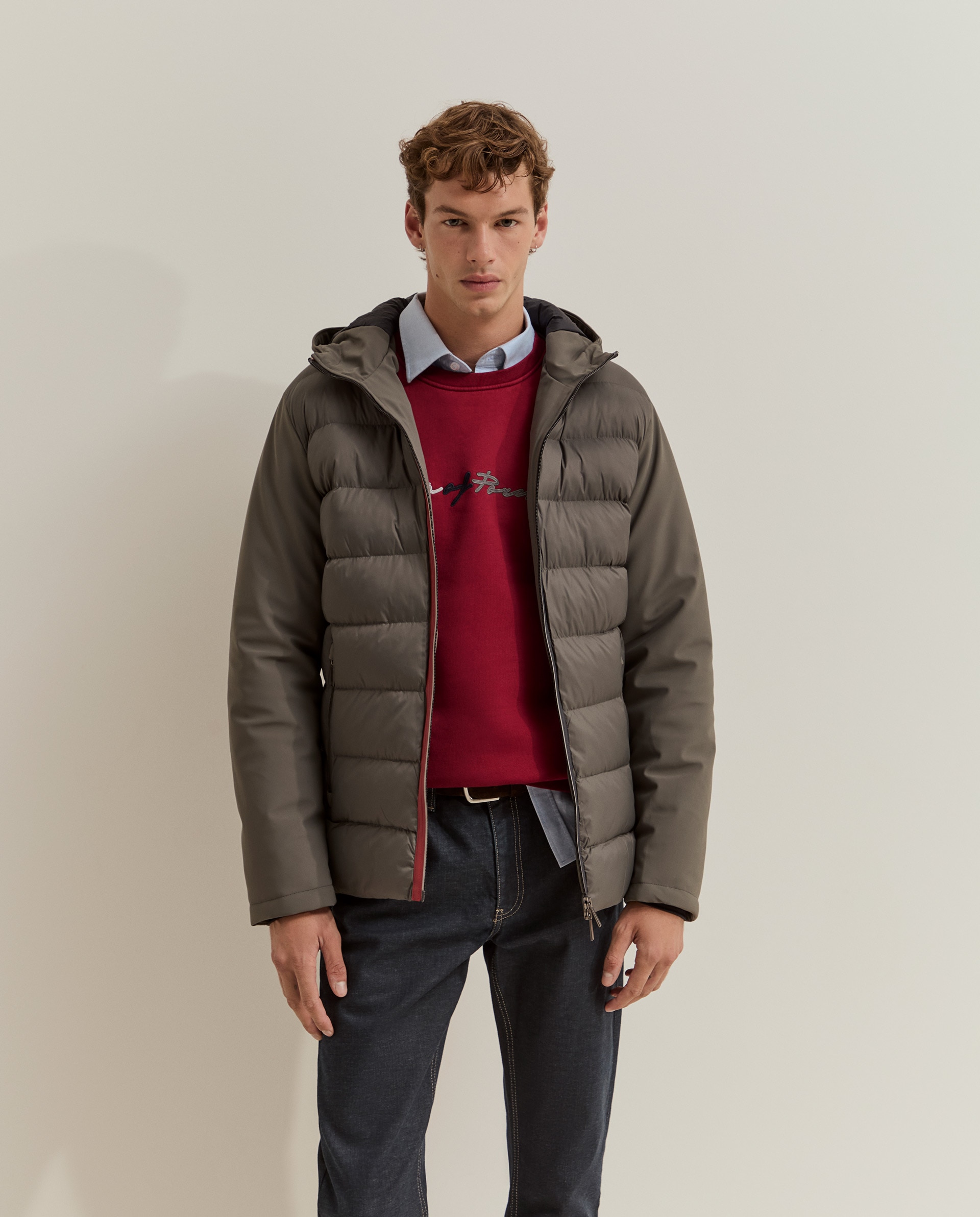 Imagen 4 de Chaqueta de hombre acolchada con capucha - Lion of Porches - Gris Gris