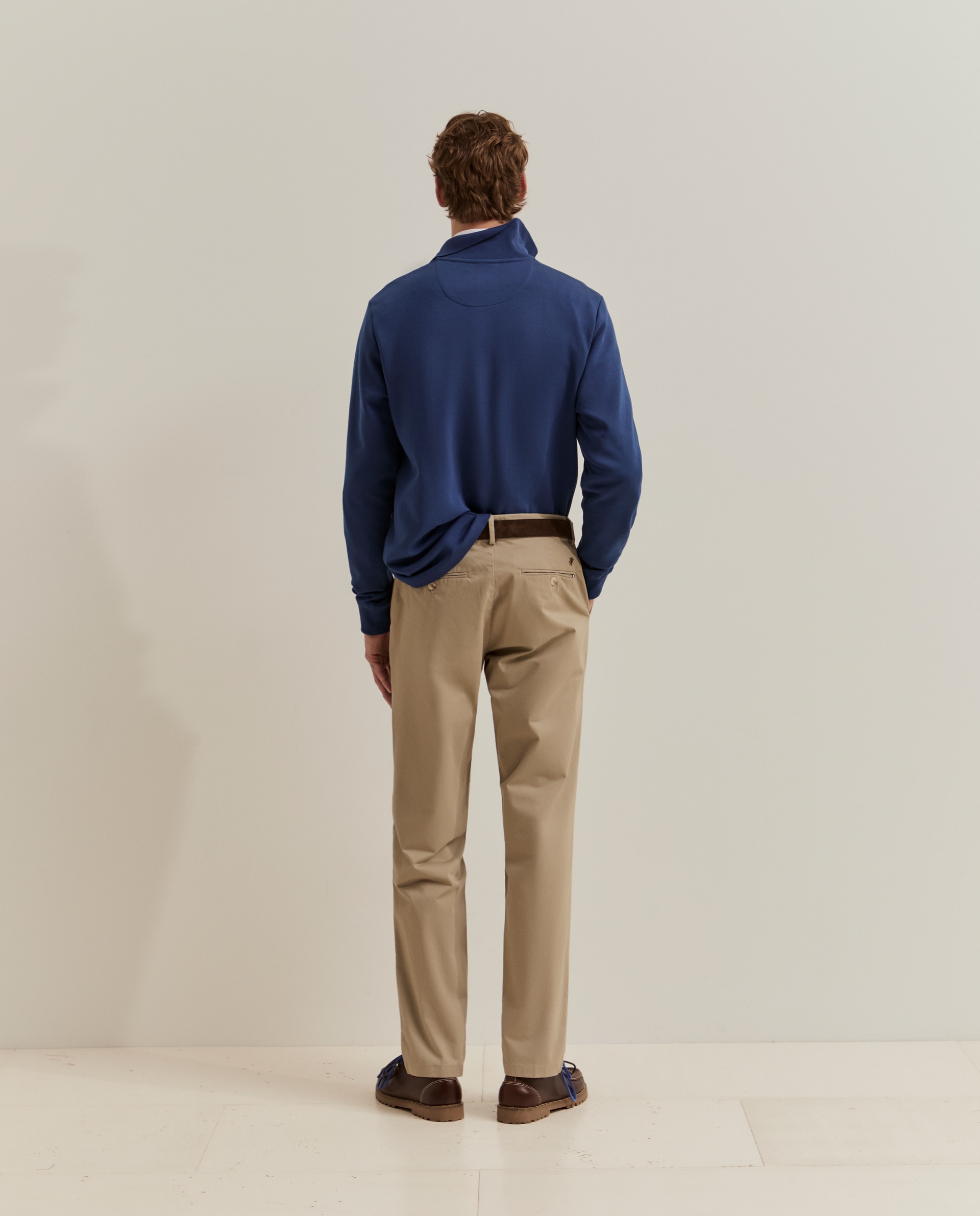 Pantalones chinos de hombre ajustados en algodón - Lion of Porches - Beige Beige-3