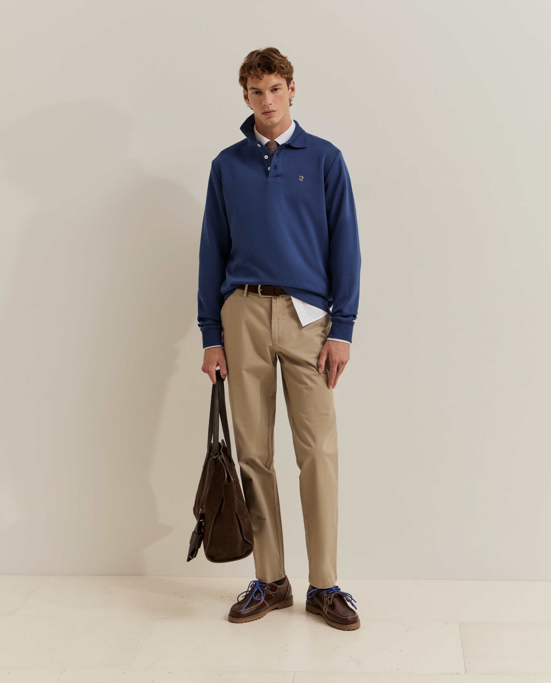 Pantalones chinos de hombre ajustados en algodón - Lion of Porches - Beige Beige-4