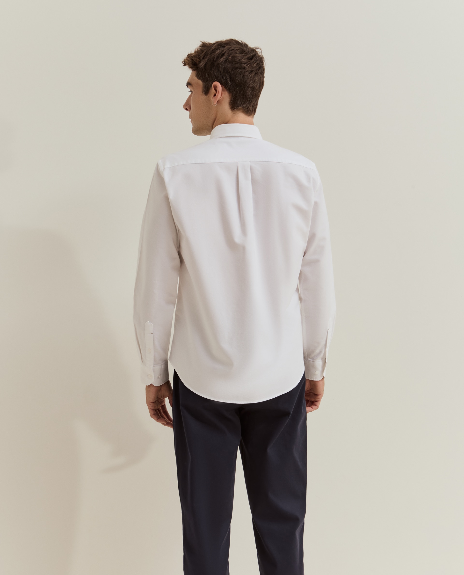 Camisa oxford de hombre de corte regular - Lion of Porches - Blanco Blanco-3