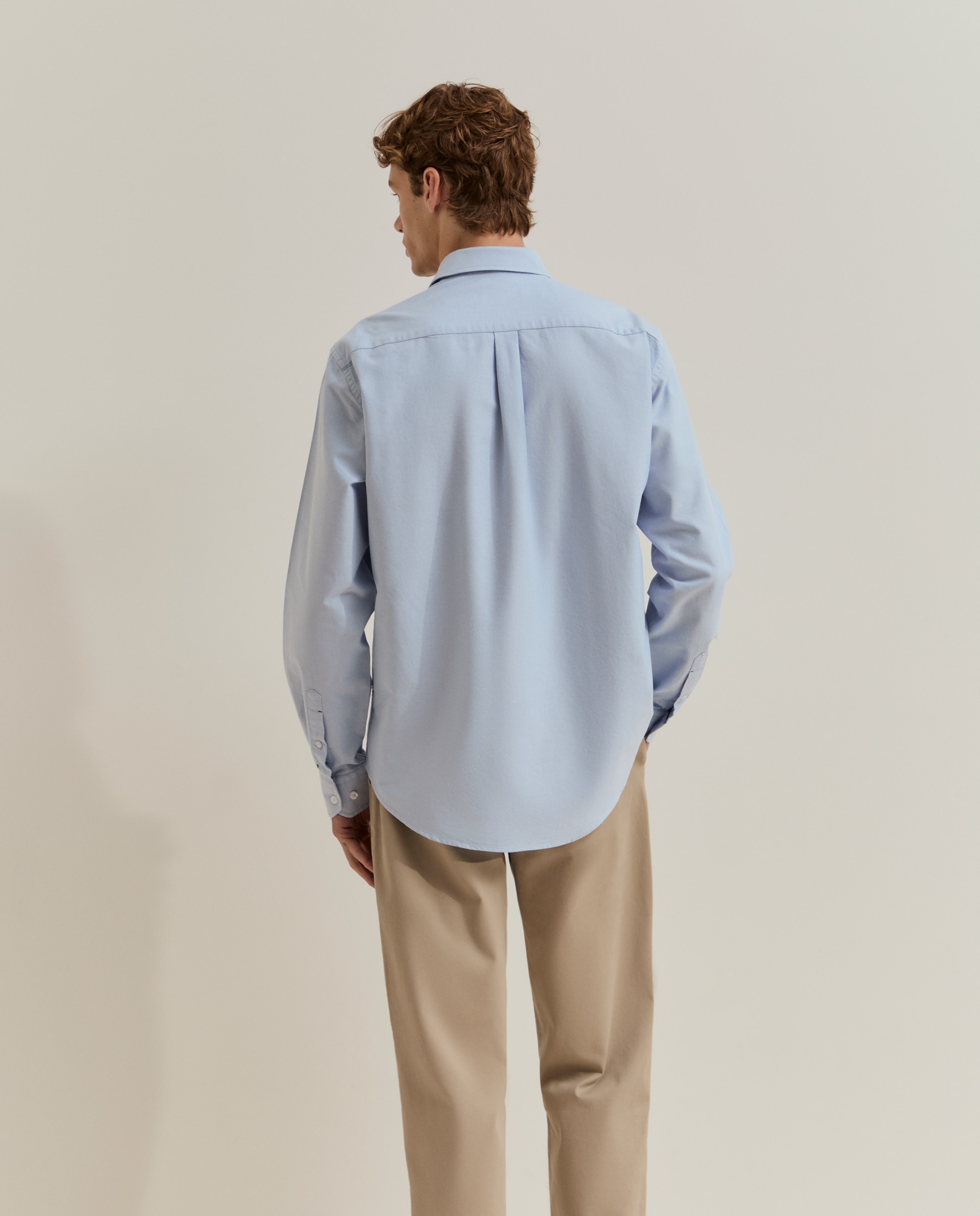 Camisa oxford de hombre de corte regular - Lion of Porches - Azul Azul-3