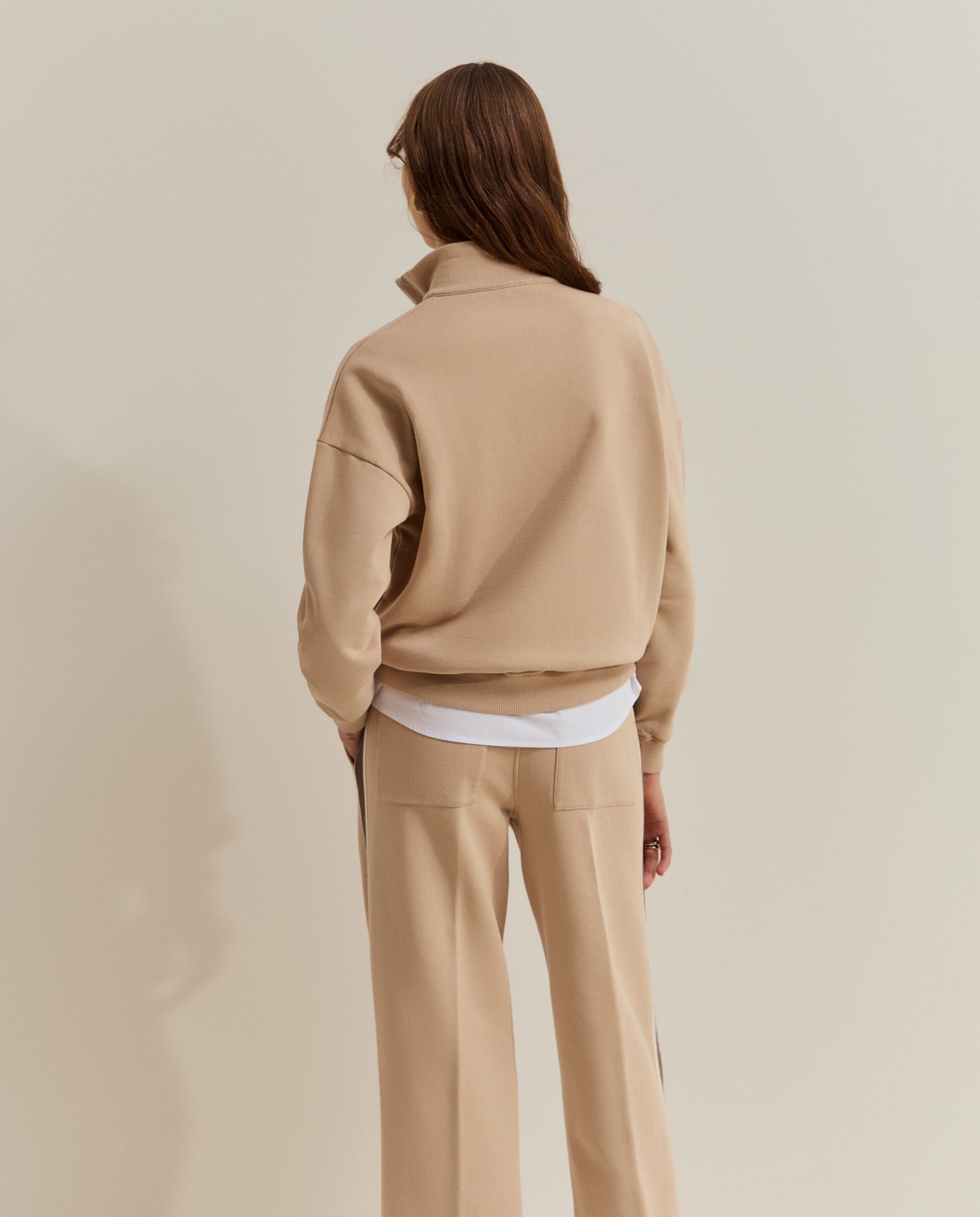Jersey de mujer de algodón edición ecuestre - Lion of Porches - Beige Beige-3