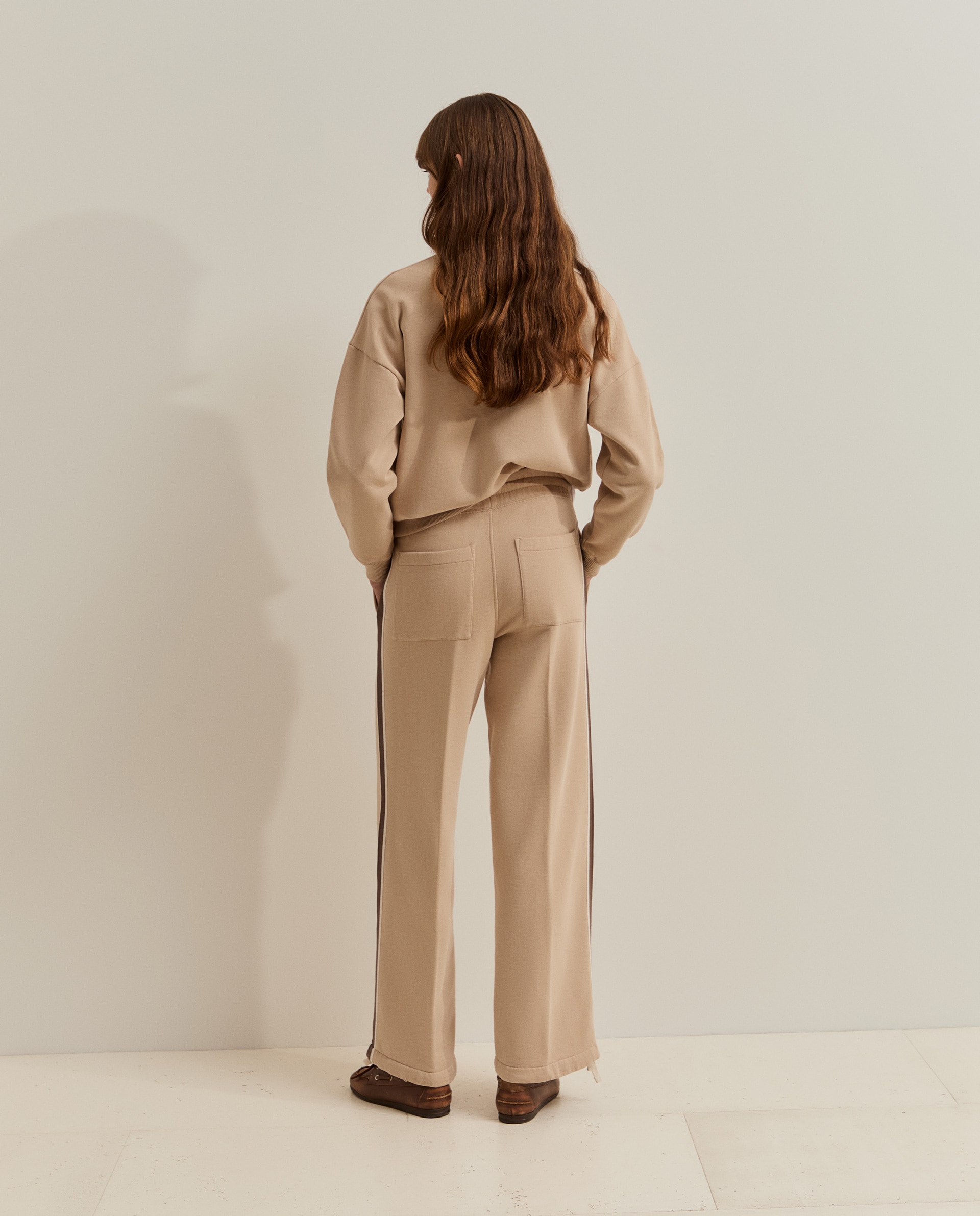 Pantalones de mujer en punto edición ecuestre - Lion of Porches - Beige Beige-3