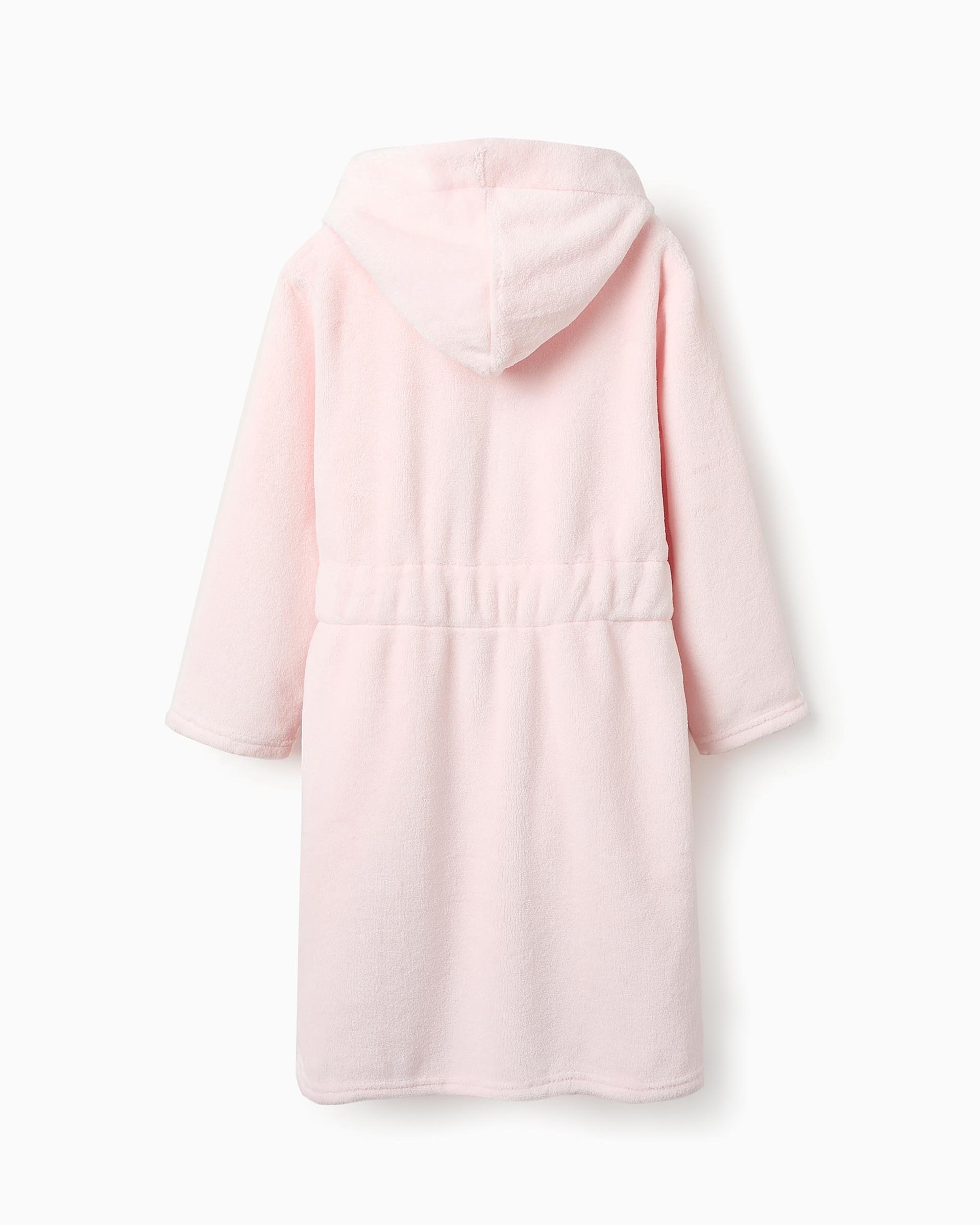 Albornoz de niña polar con capucha - Zippy - Rosa Rosa-2