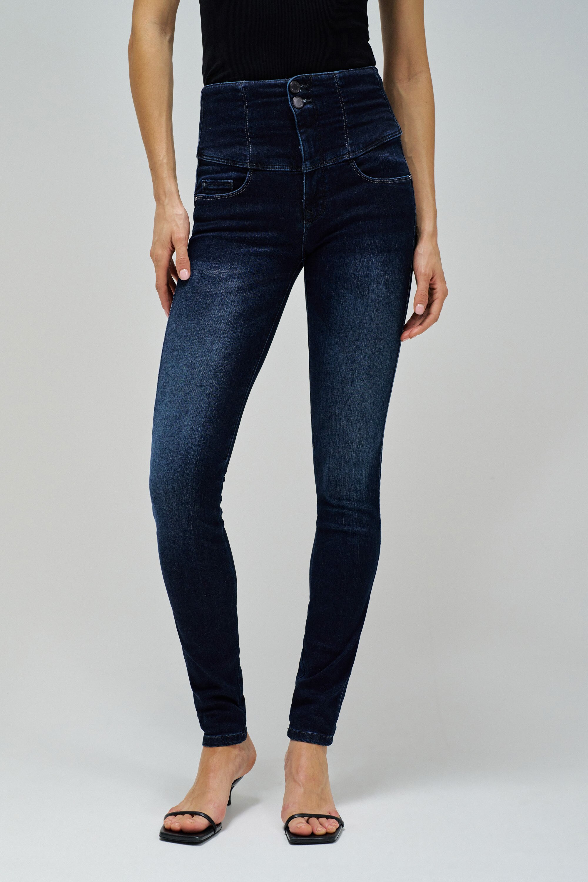 Vaquero pitillo de mujer Diva push in skinny soft touch - Salsa Jeans - Azul oscuro Azul oscuro-1