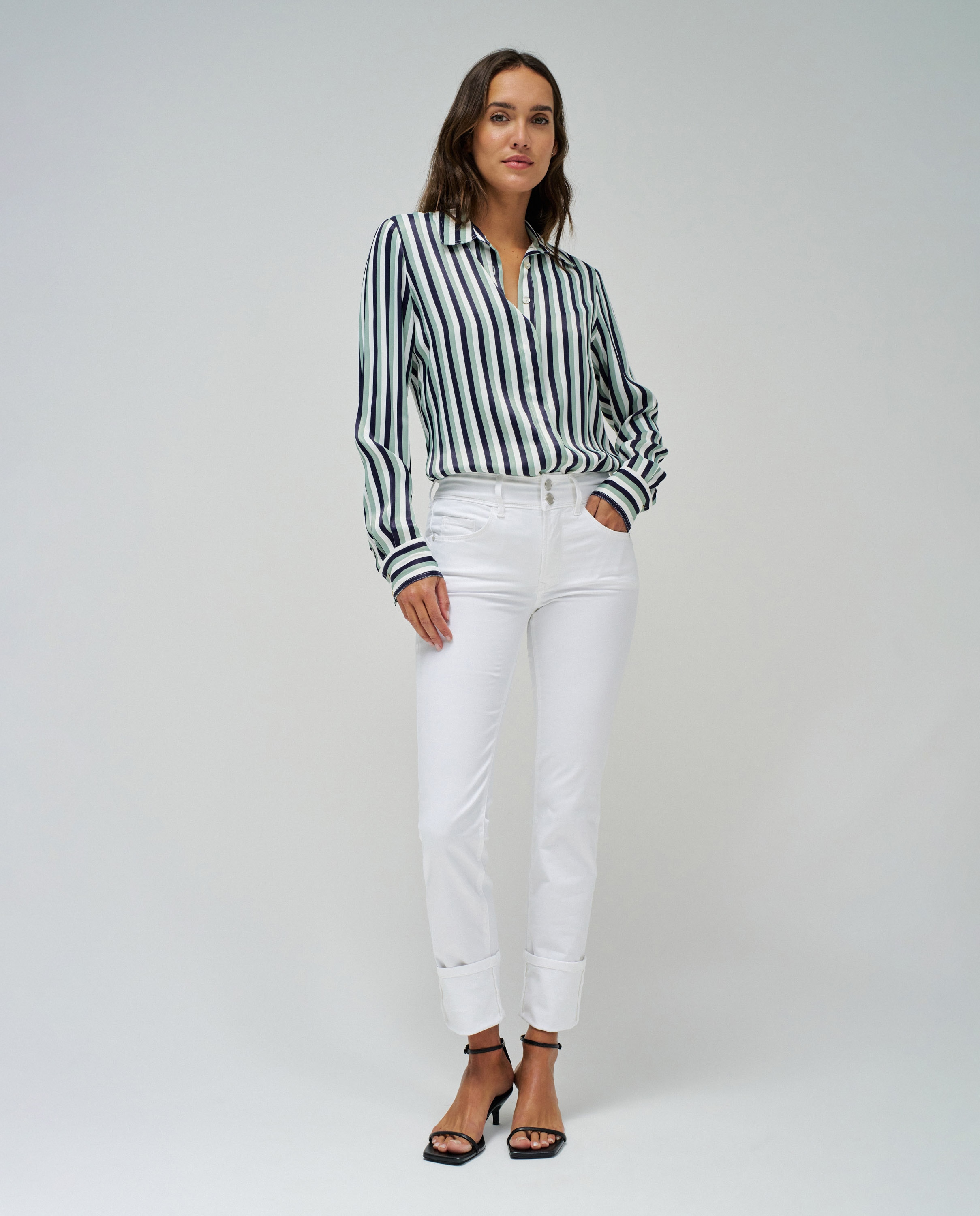 Vaqueros secret push in slim de mujer - Salsa Jeans - Blanco Blanco-1