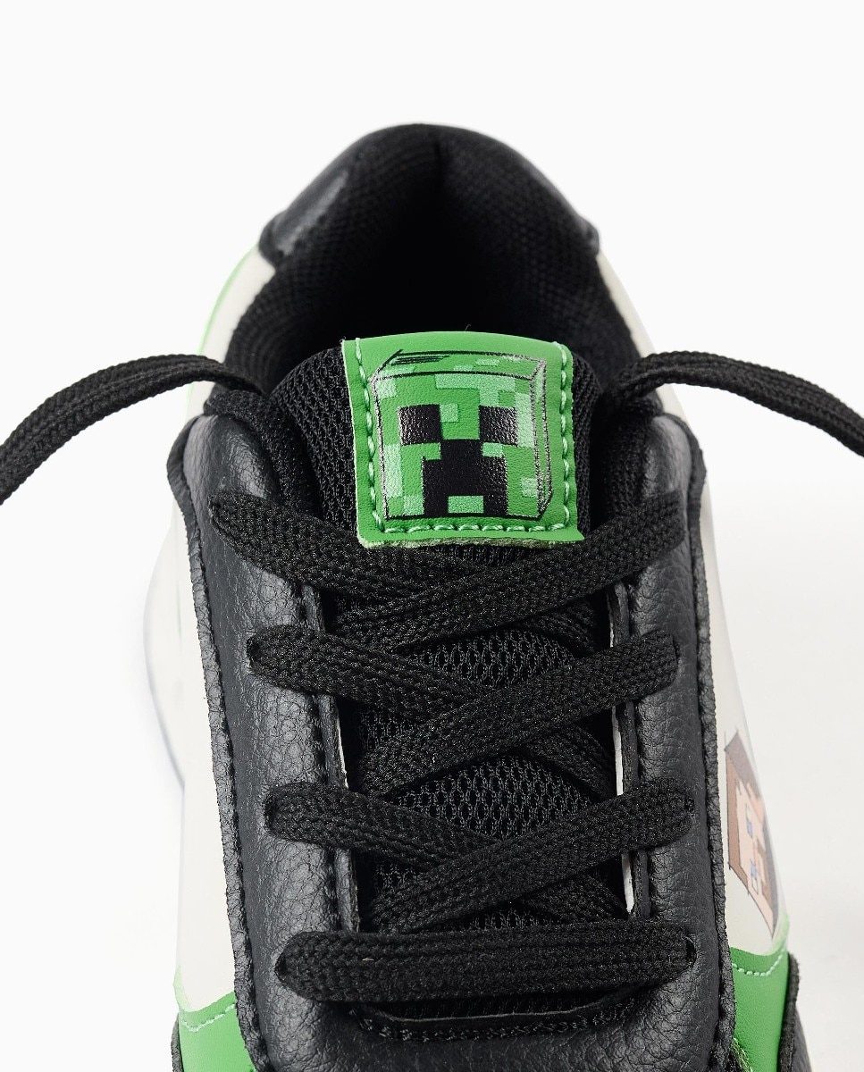 Zapatillas deportivas de niño con estampado minecraft y cordones - Zippy - Negro Negro-4