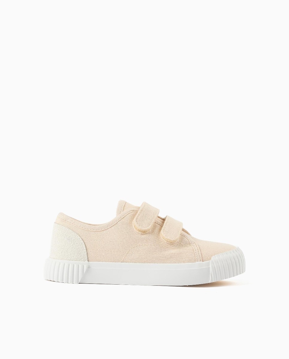 Zapatillas de lona de niños con cierre adherente - Zippy - Beige Beige-1