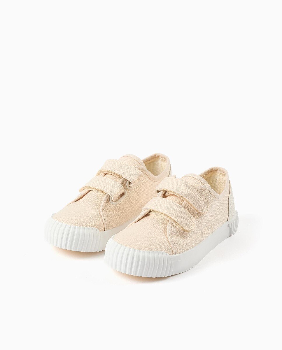 Zapatillas de lona de niños con cierre adherente - Zippy - Beige Beige-2