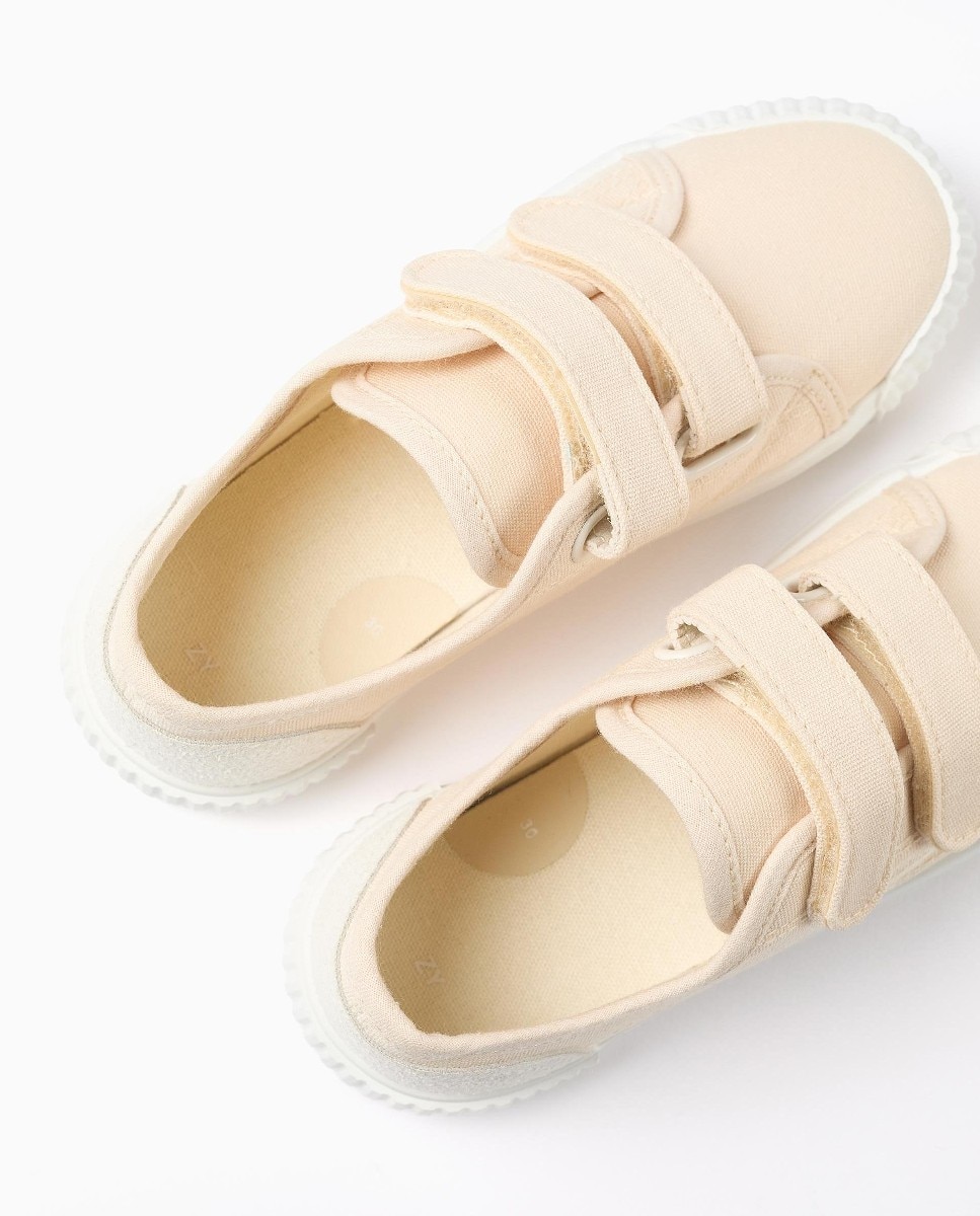 Zapatillas de lona de niños con cierre adherente - Zippy - Beige Beige-3