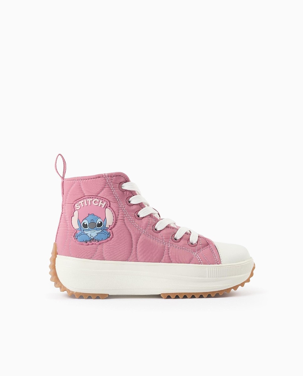 Imagen 0 de Zapatillas altas de niña acolchadas y con estampado Stitch Rosa
